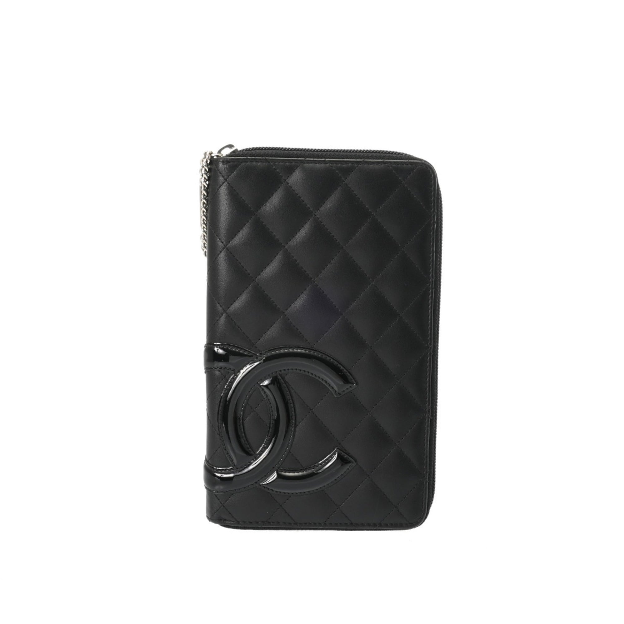 Chanel Cambon Black Leather Long Wallet (Bi-Fold) (Pre-Owned)
