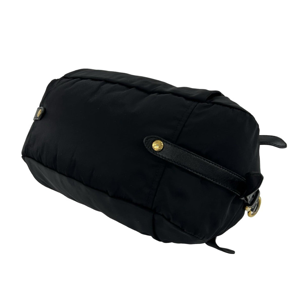 Prada Black Nylon Leather Shoulder Bag Tote Bag (Pre-Owned)