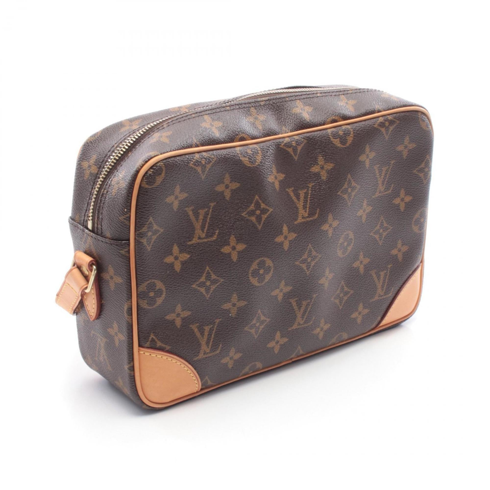 Louis Vuitton Brown Monogram Coated Canvas Leather Handbag Shoulder Bag (Pre-Owned)