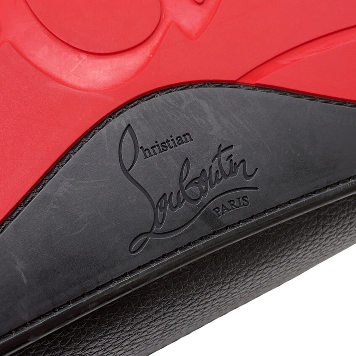 Christian Louboutin Black Red Color Nylon Leather Rubber Backpack (Pre-Owned)