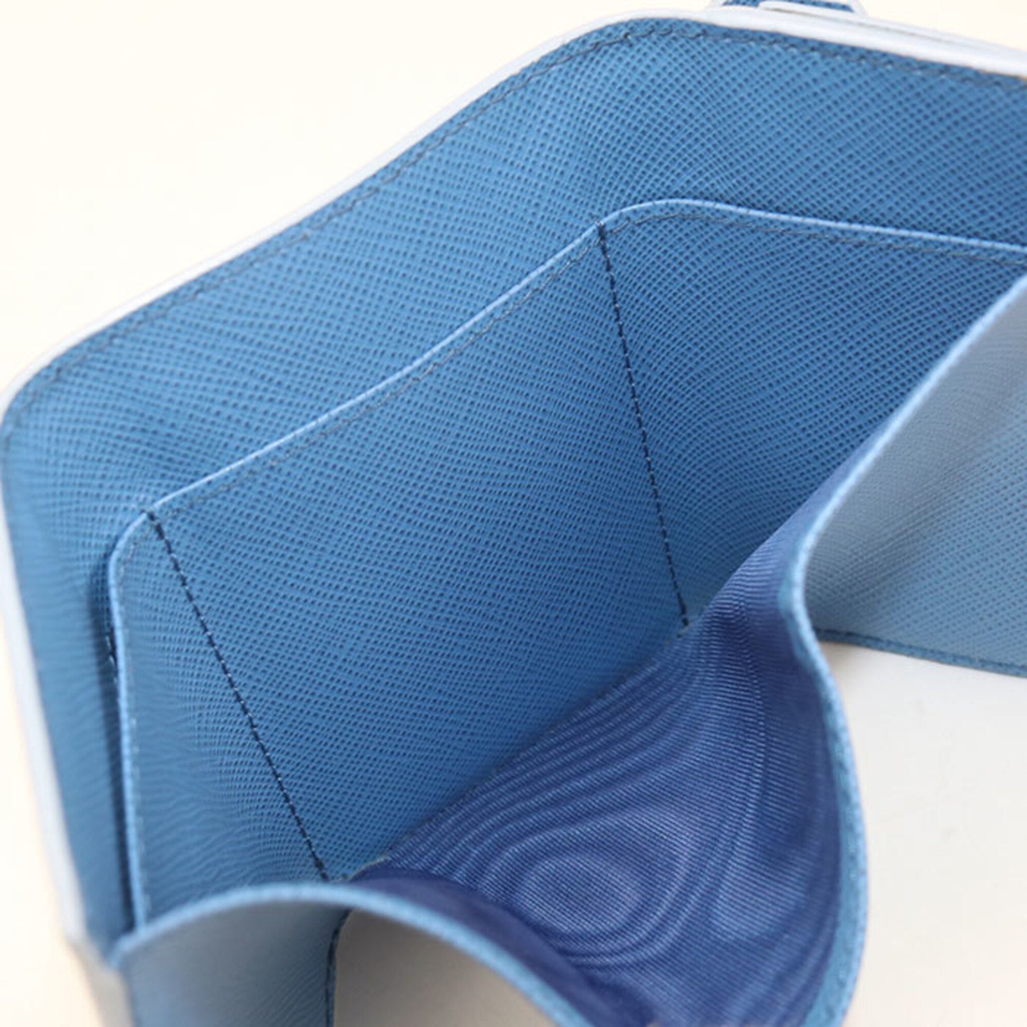 Prada Blue Leather Wallet (Tri-Fold) (Pre-Owned)