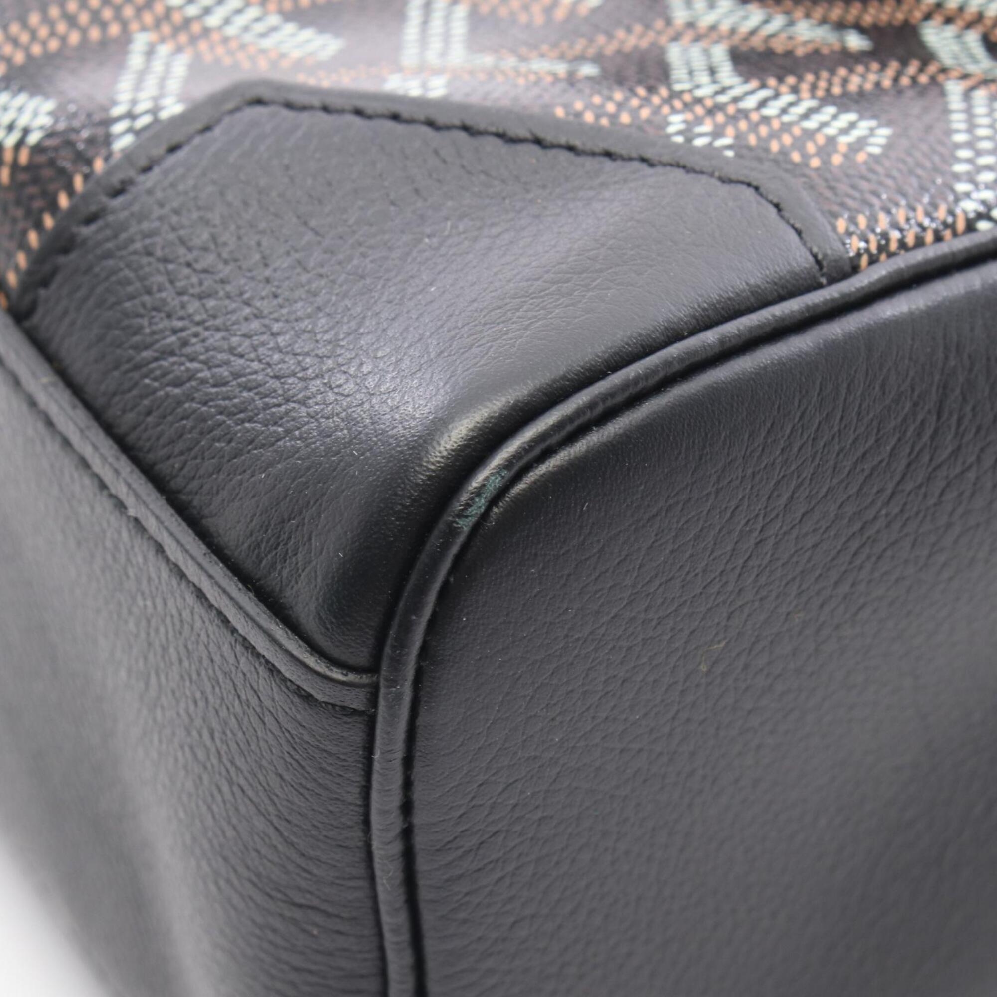 Goyard Black Brown White Coated Canvas Leather Handbag (Pre-Owned)