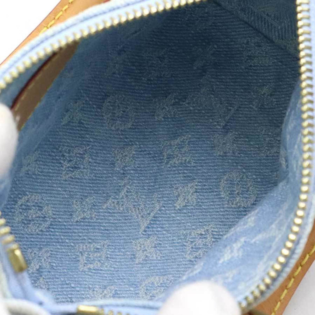 Louis Vuitton Sky Blue Monogram Denim Handbag Shoulder Bag (Pre-Owned)