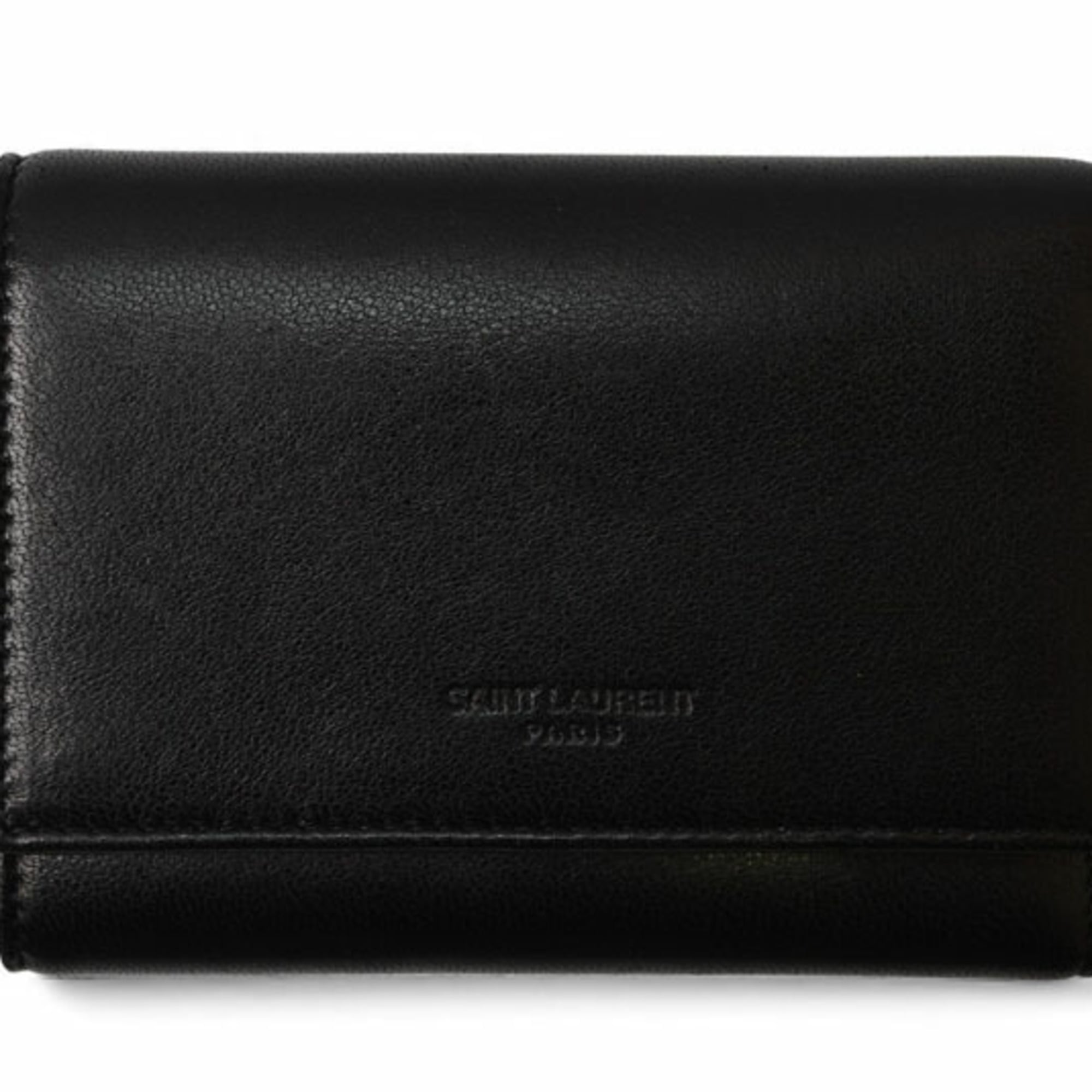 Saint Laurent Black Leather Wallet (Tri-Fold) (Pre-Owned)