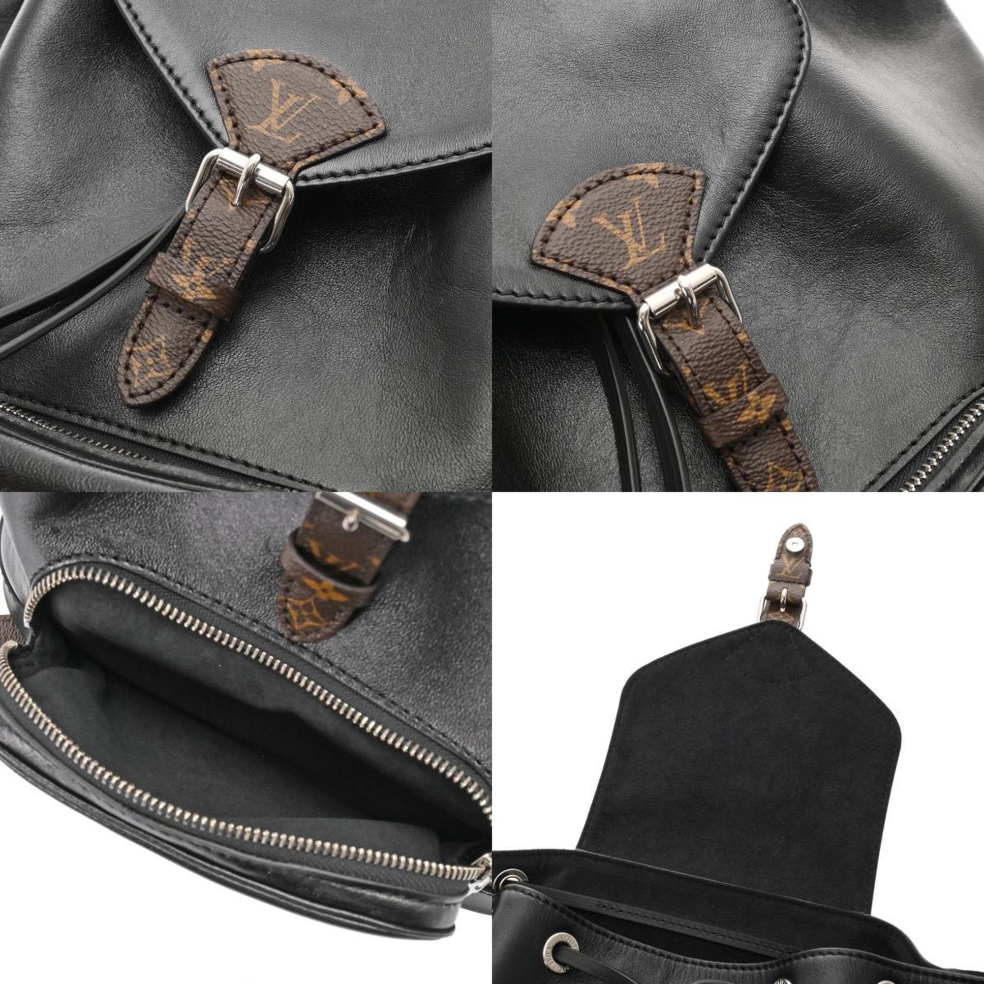 Louis Vuitton Black Leather Monogram Backpack (Pre-Owned)
