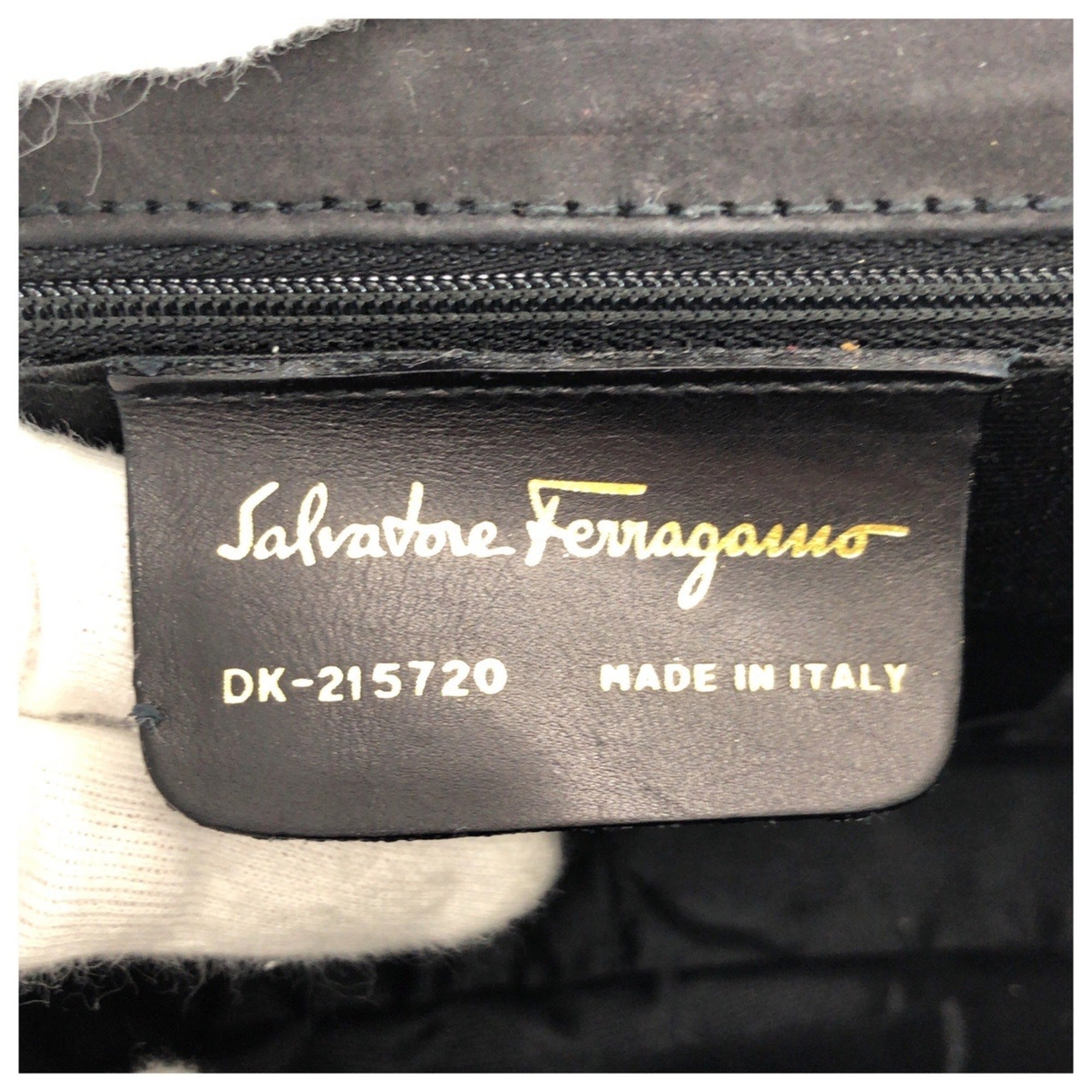 Salvatore Ferragamo Black Suede Pochette Shoulder Bag (Pre-Owned)