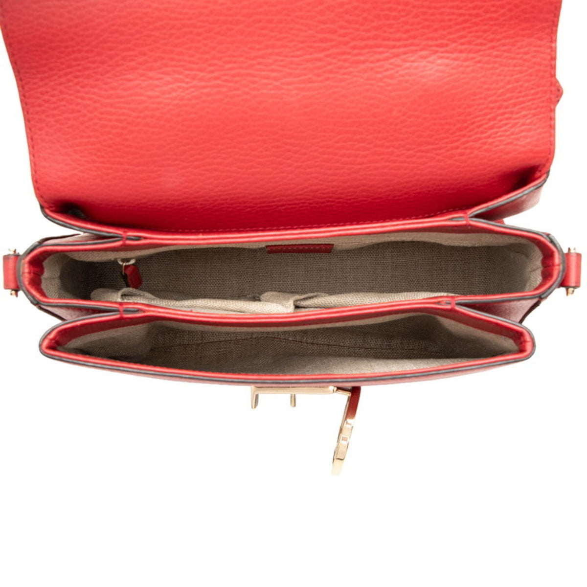 Gucci Red Color Leather Handbag Shoulder Bag (Pre-Owned)