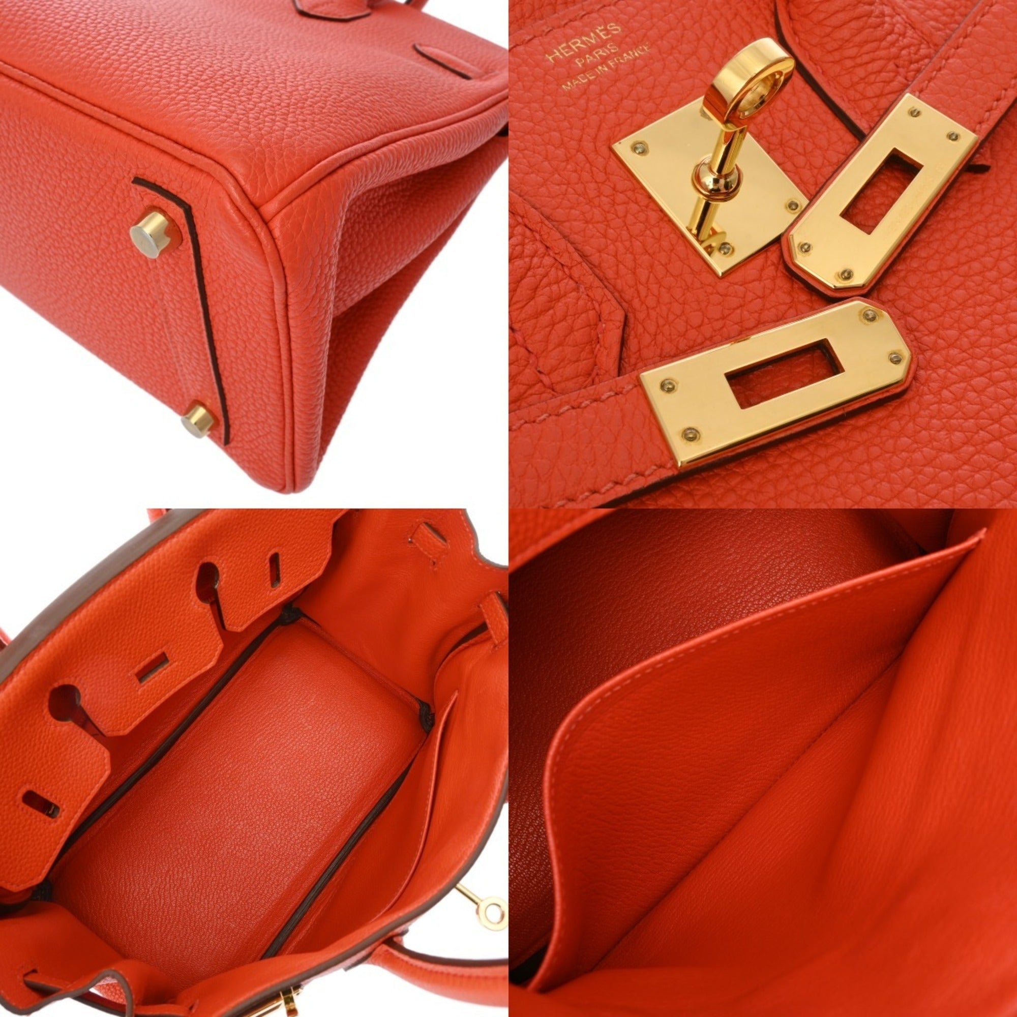 Hermes Orange Poppy Togo Leather Handbag (Pre-Owned)