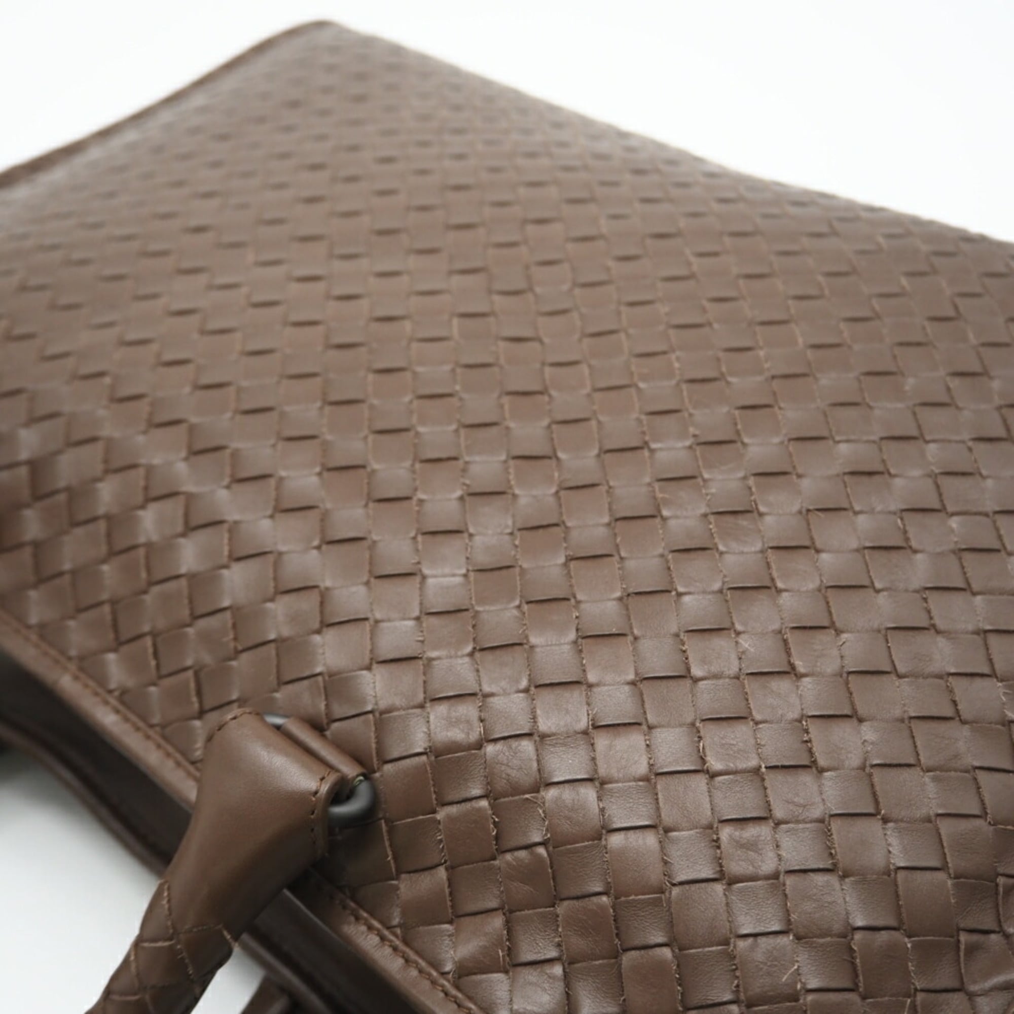 Bottega Veneta Intrecciato Brown Intrecciato Briefcase (Pre-Owned)