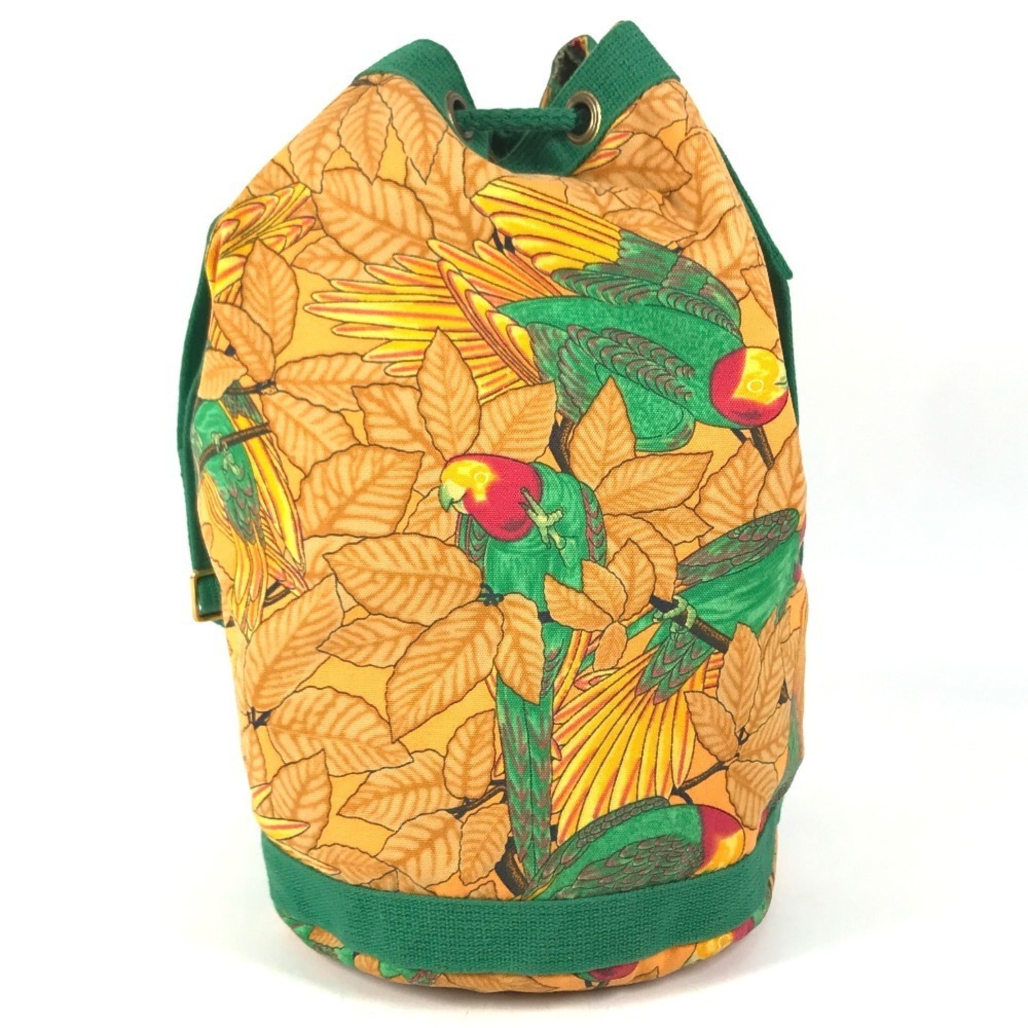 Hermes Green Yellow Cotton Shoulder Bag (Pre-Owned)