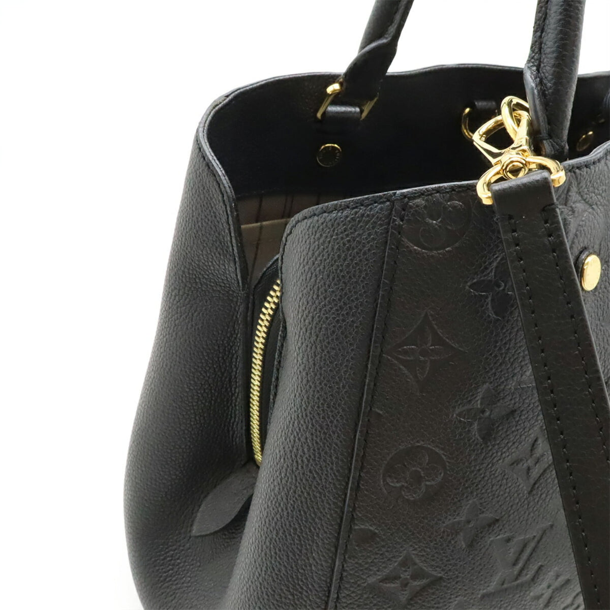 Louis Vuitton Black Noir Leather Handbag Shoulder Bag (Pre-Owned)