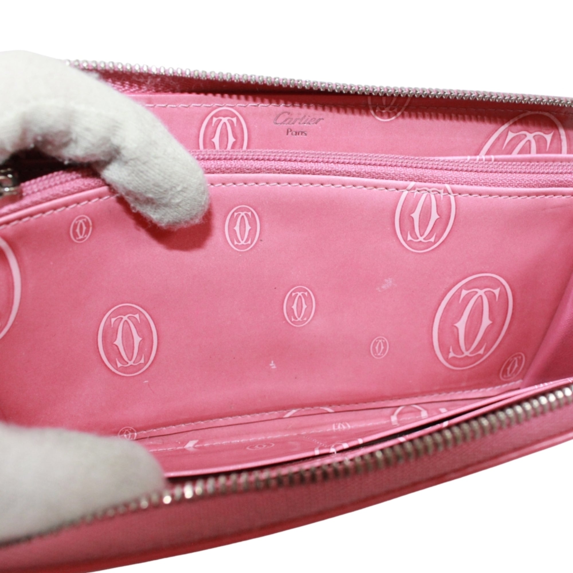 Cartier Pink Leather Long Wallet (Bi-Fold) (Pre-Owned)