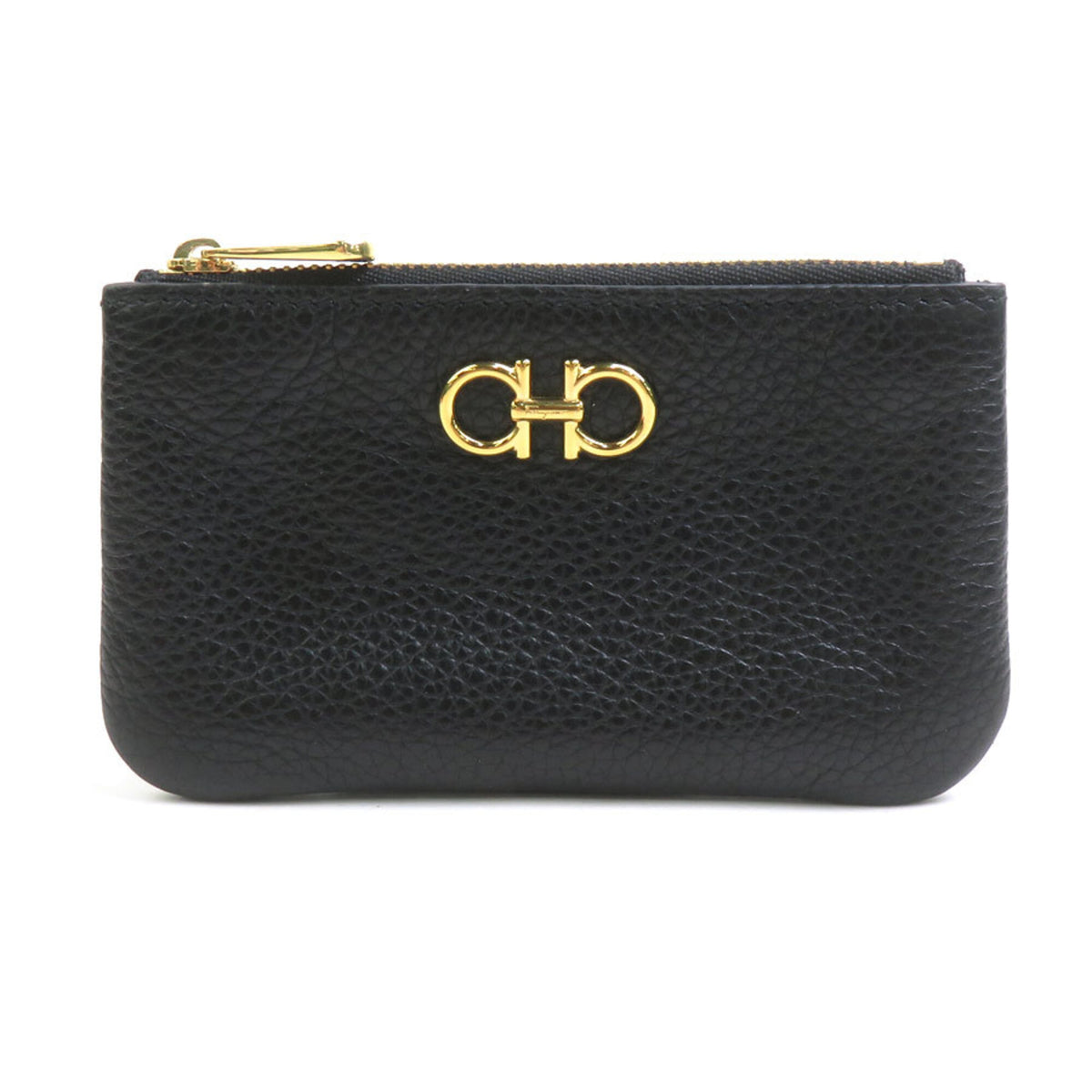 Salvatore Ferragamo Black Leather Coin Purse/Coin Case (Pre-Owned)