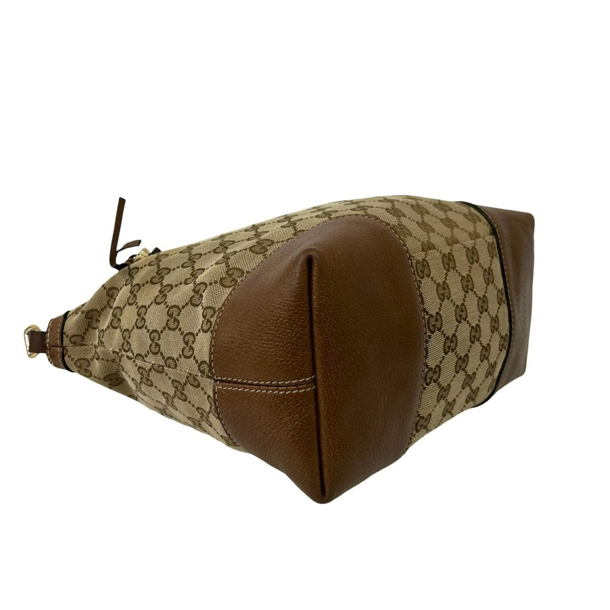 Gucci Brown Canvas Leather Handbag Shoulder Bag Tote Bag (Pre-Owned)