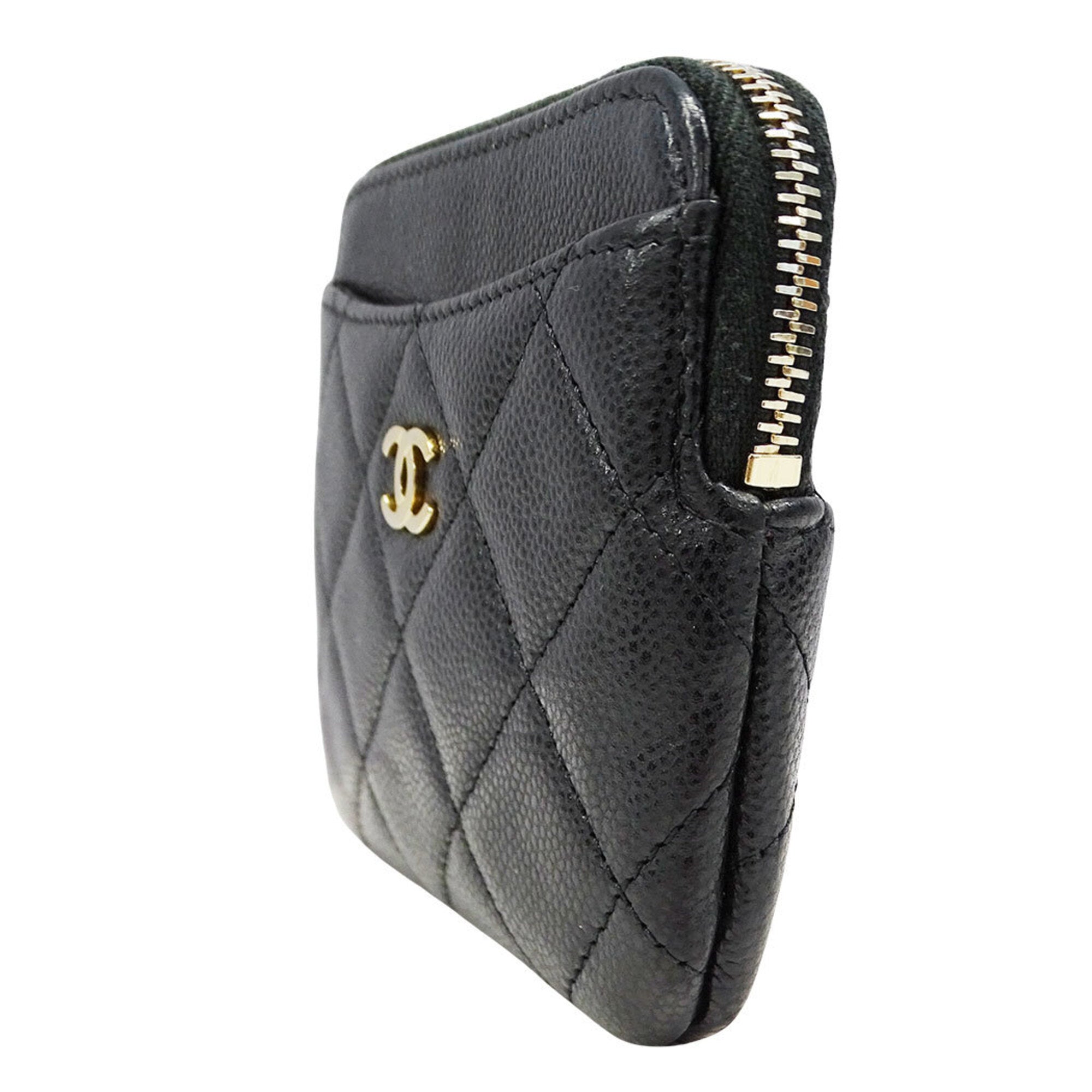 Chanel Black Grained Calfskin Coin Purse/Coin Case (Pre-Owned)