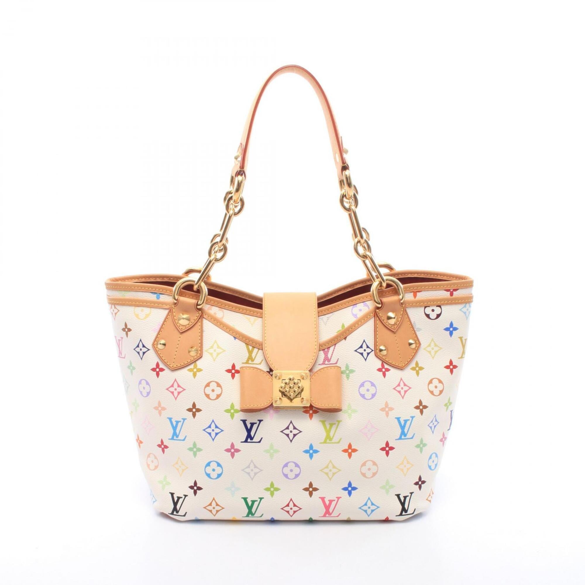 Louis Vuitton Blanc White Monogram Multicolore Pvc Handbag Tote Bag (Pre-Owned)