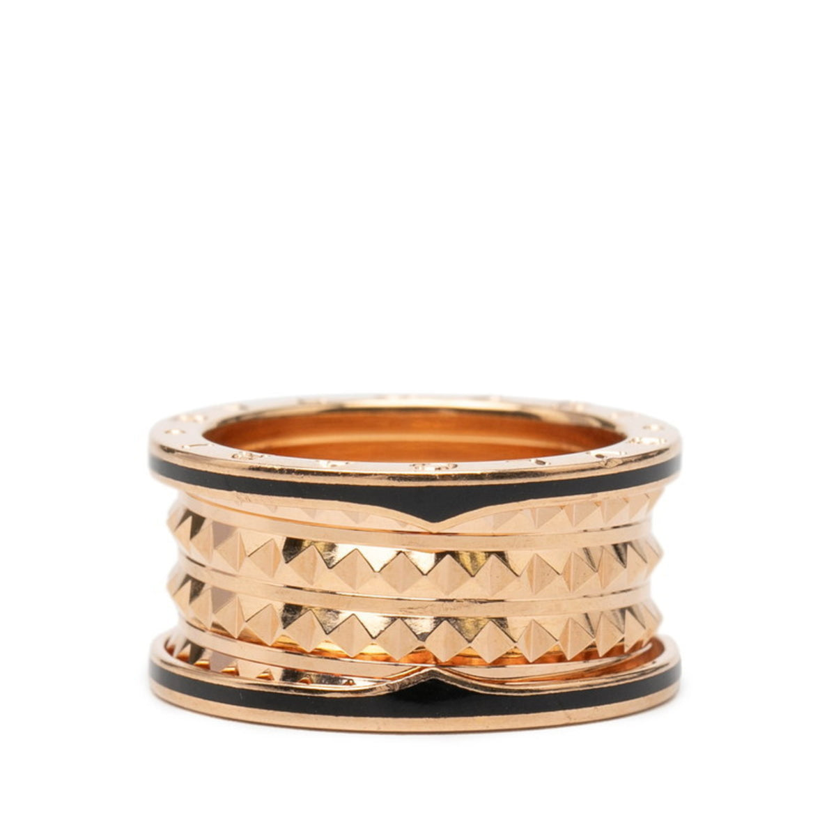 Bvlgari B.Zero1 Pink Gold Black Pink Gold (18K) Ceramic Band Ring (Pre-Owned)