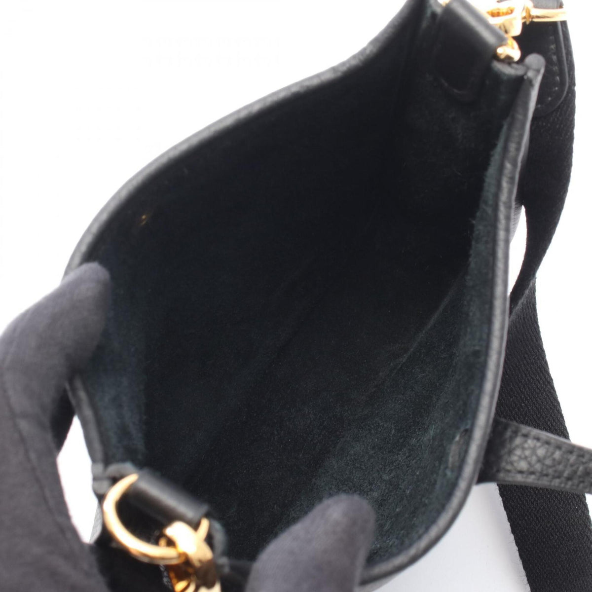 Hermes Black Taurillon Clemence Leather Shoulder Bag (Pre-Owned)