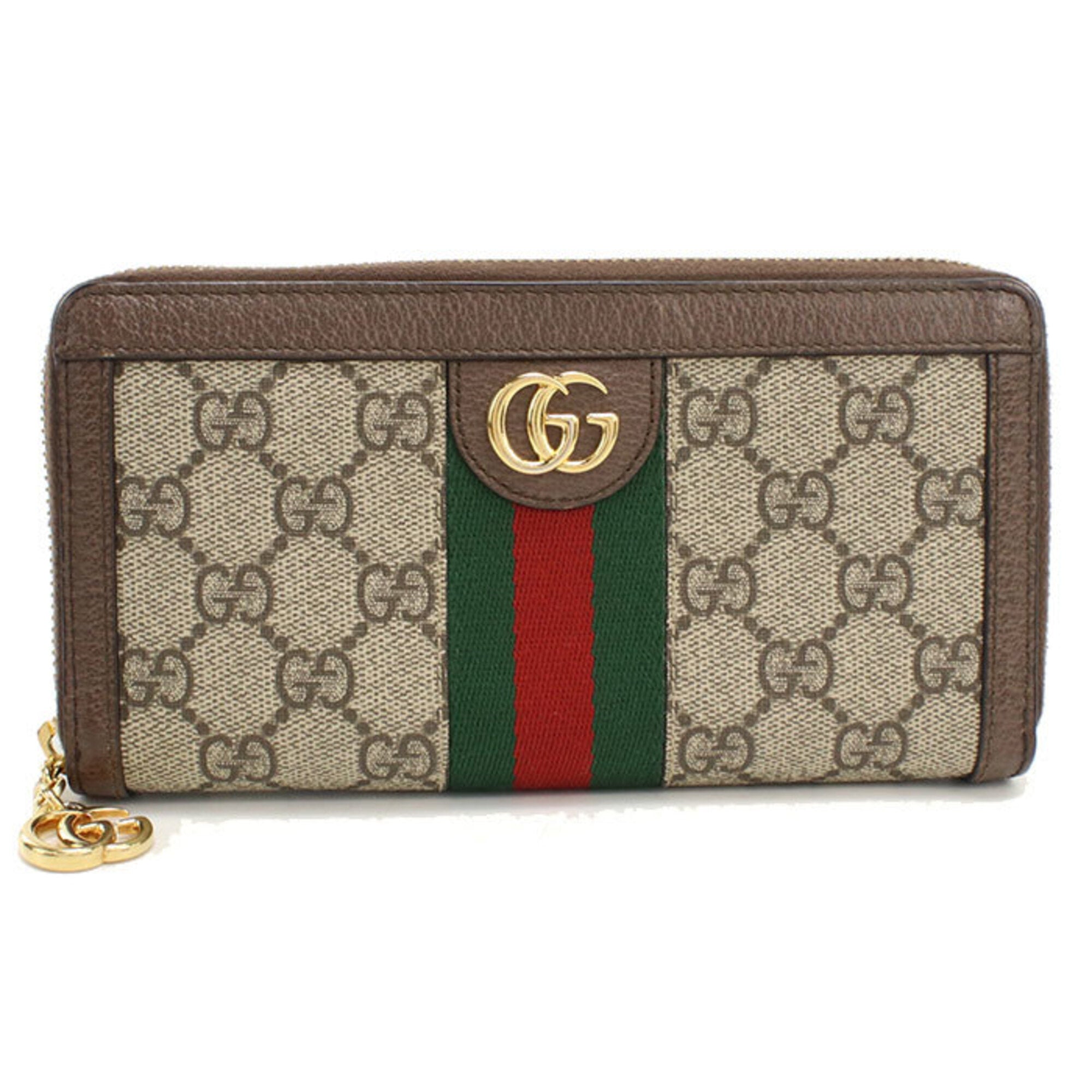 Gucci Beige Gg Supreme Leather Long Wallet (Bi-Fold) (Pre-Owned)