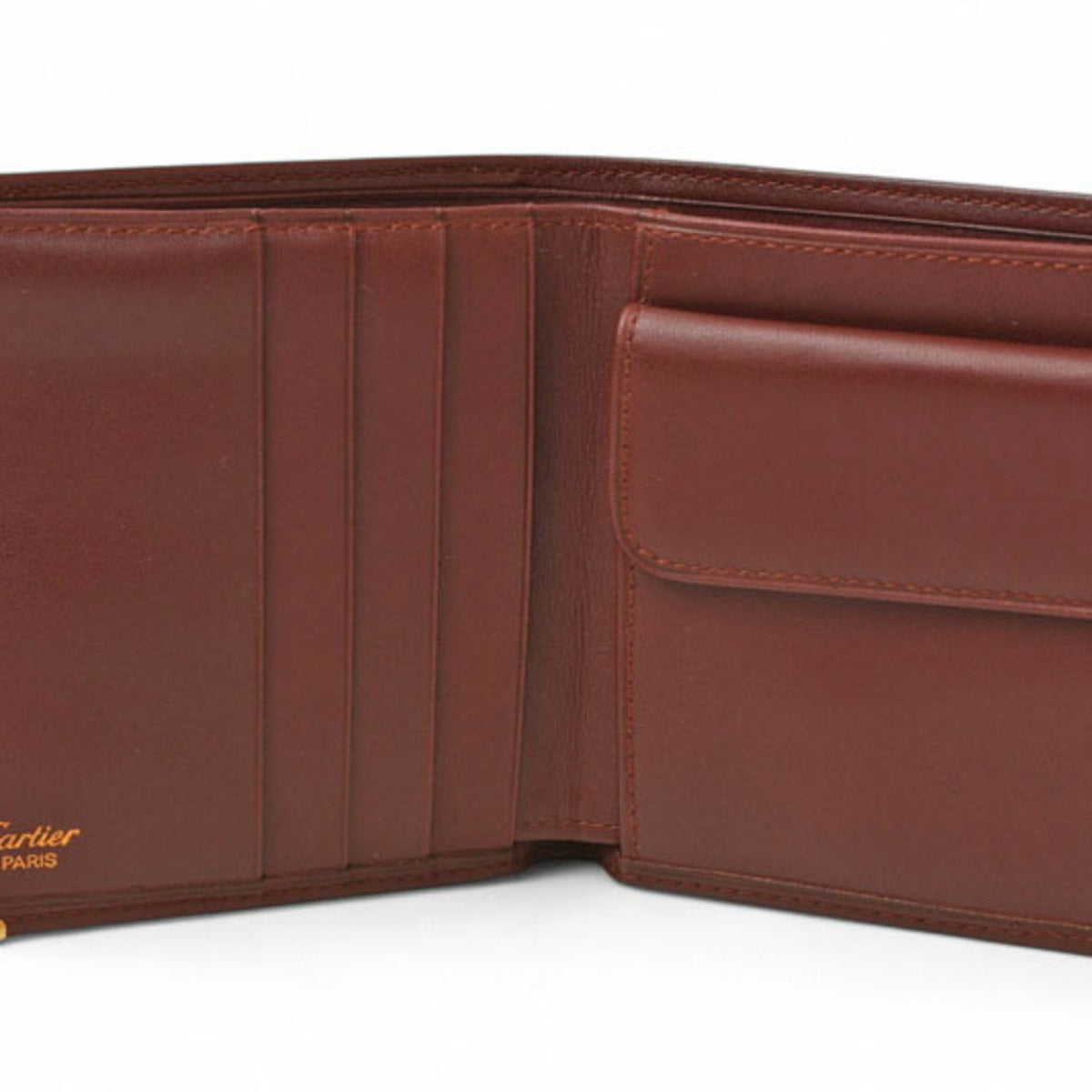 Cartier Bordeaux Leather Wallet (Bi-Fold) (Pre-Owned)