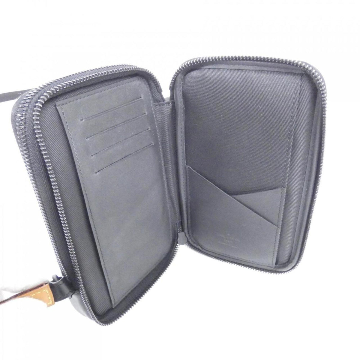 Louis Vuitton Black Brown Coated Canvas Phone Wallet (Pre-Owned)