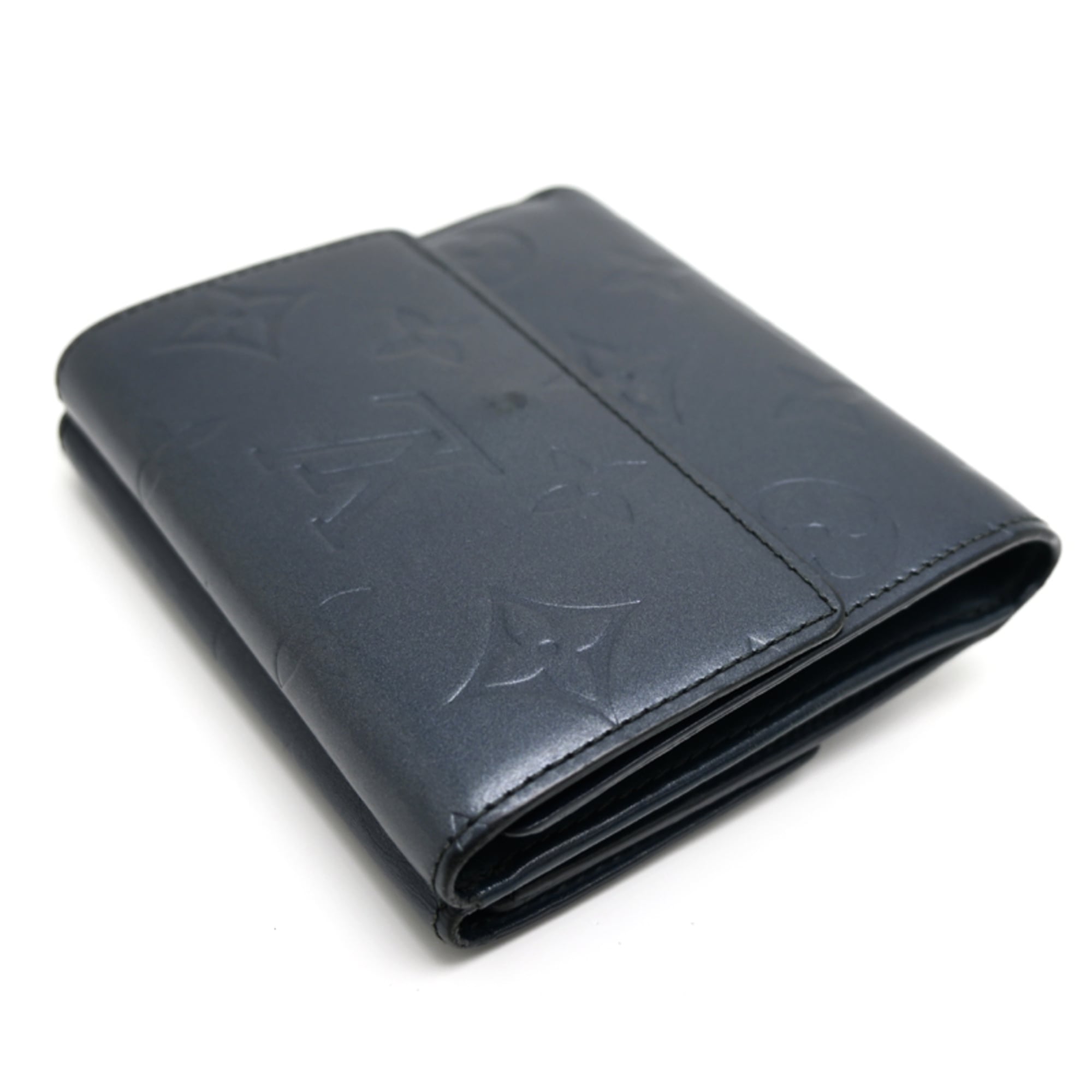Louis Vuitton Blue Monogram Mat Wallet (Bi-Fold) (Pre-Owned)