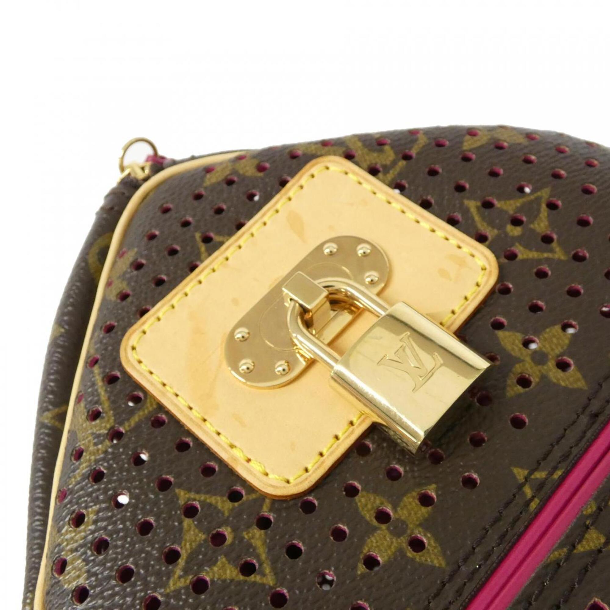 Louis Vuitton Fuchsia Marron Monogram Monogram Perforated Boston Bag (Pre-Owned)