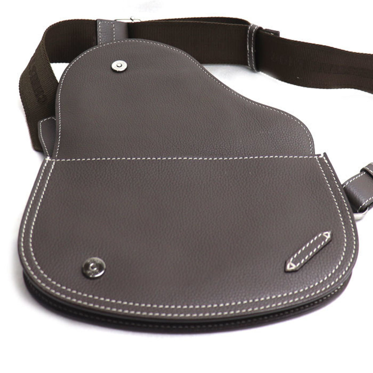 Christian Dior Brown Gray Leather Sling Bag (Pre-Owned)