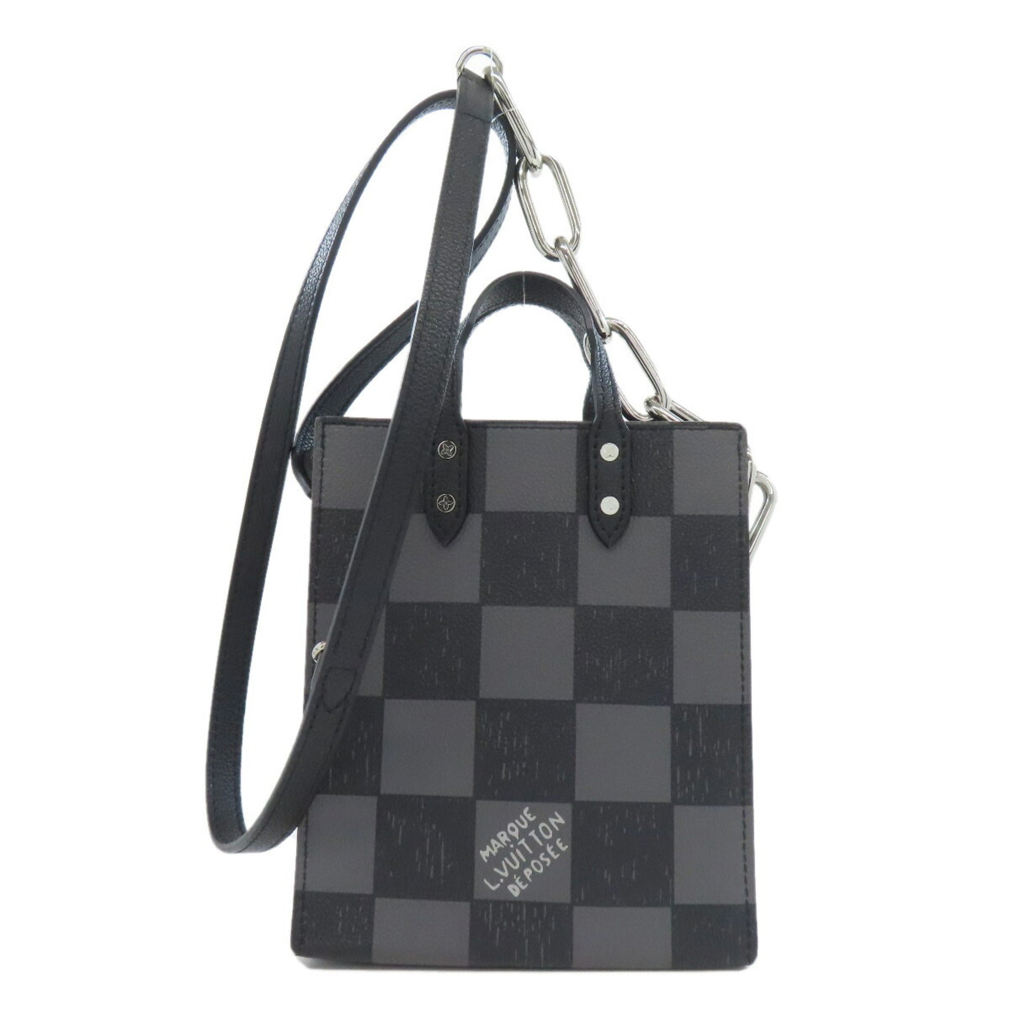 Louis Vuitton Black Damier Canvas Handbag (Pre-Owned)