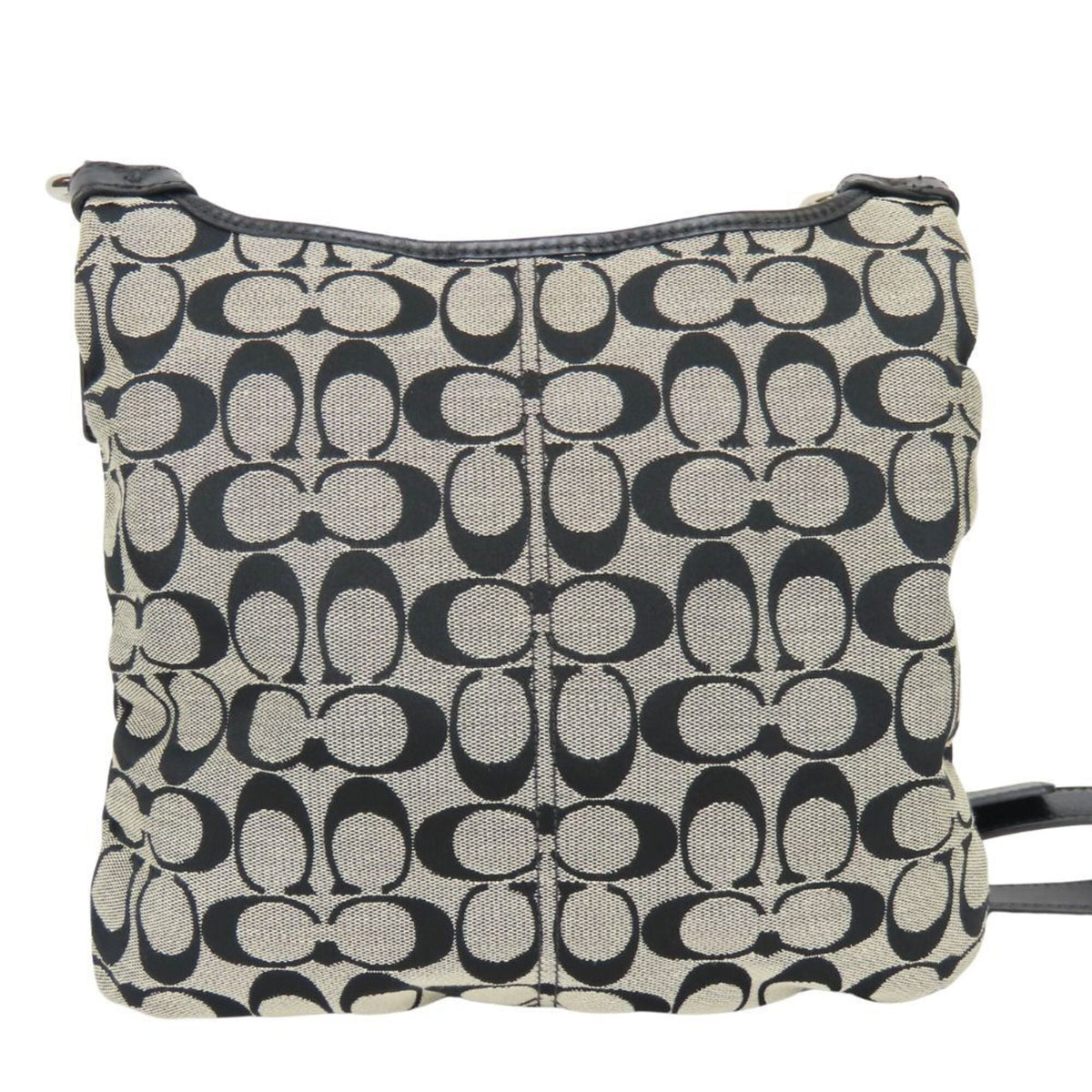 Coach Black Gray Signature Line Shoulder Bag (Pre-Owned)