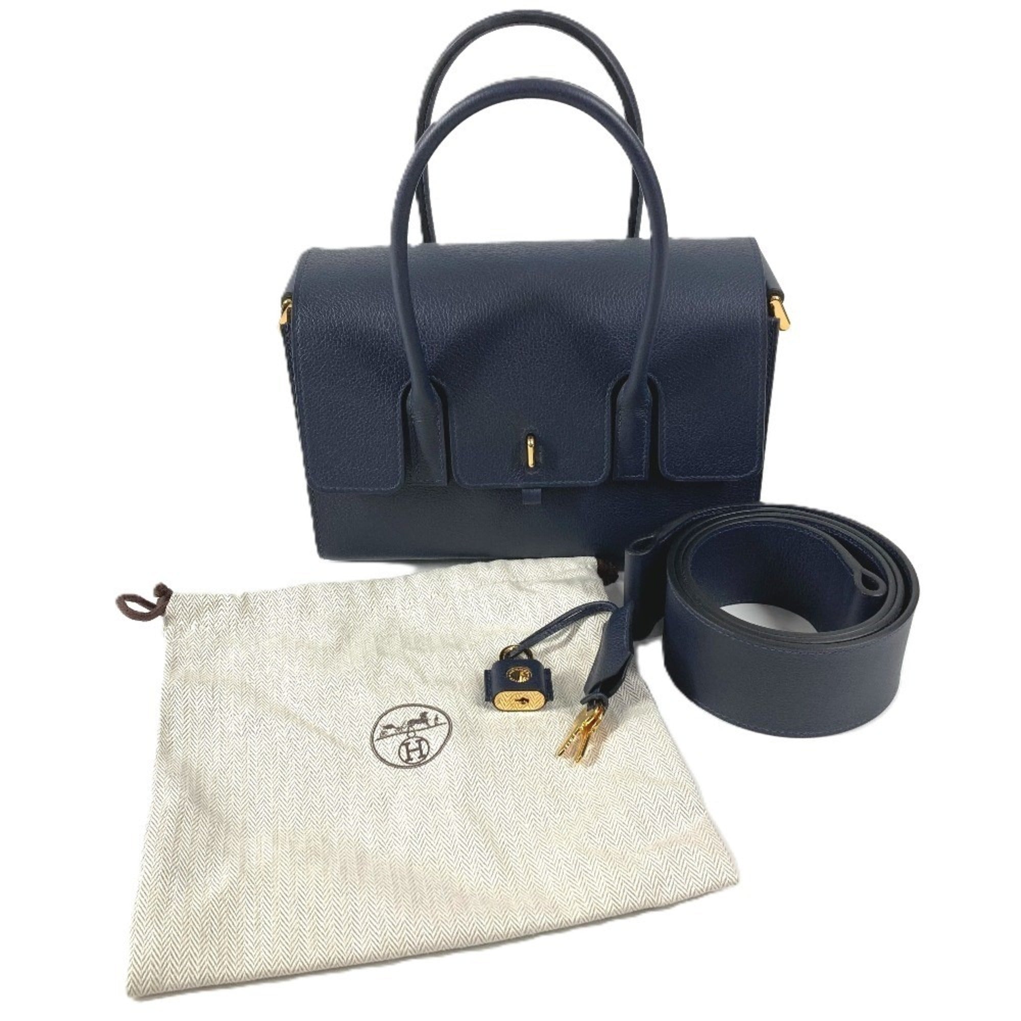 Hermes Drag Navy Shoulder Bag (Pre-Owned)