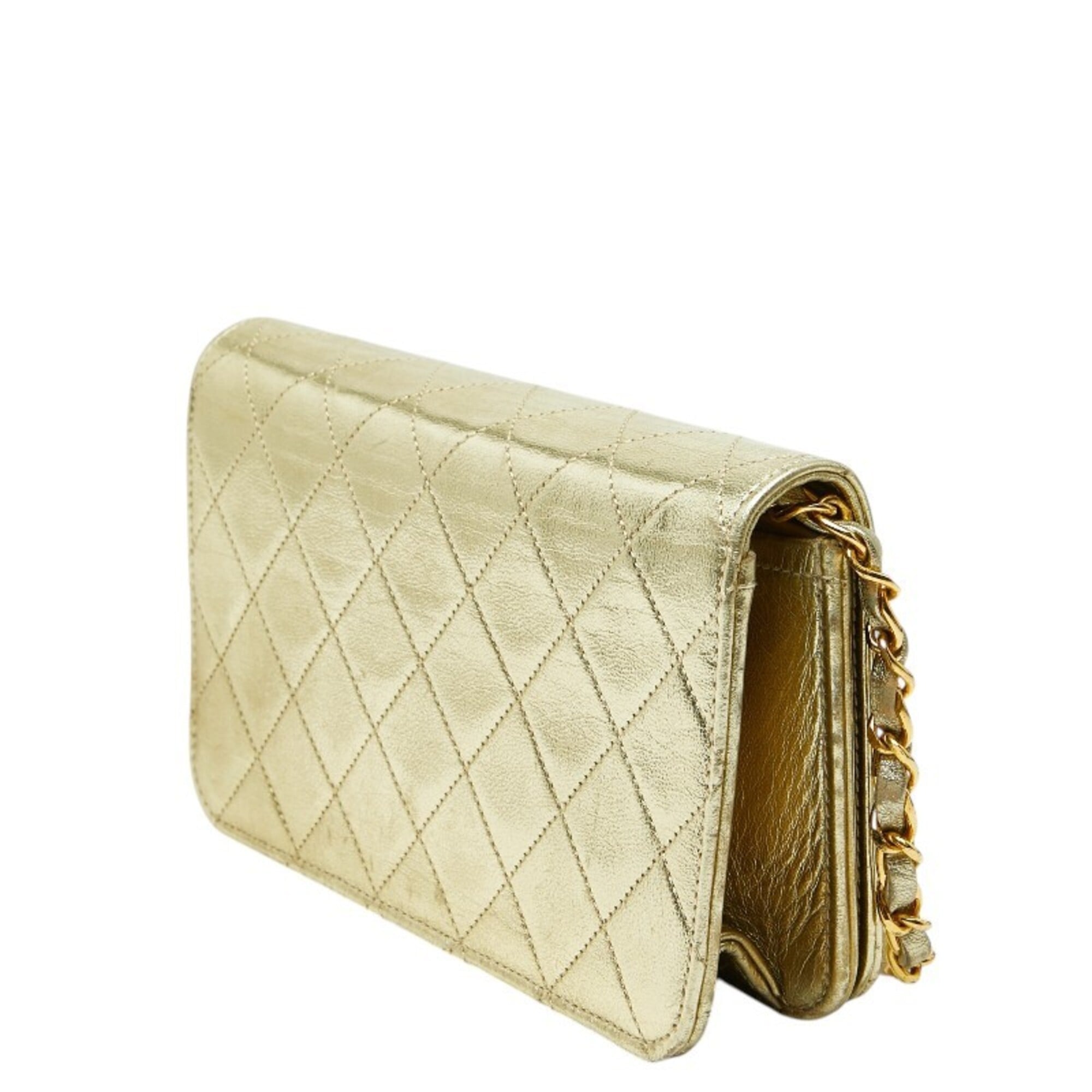 Chanel Gold Leather Shoulder Bag (Pre-Owned)