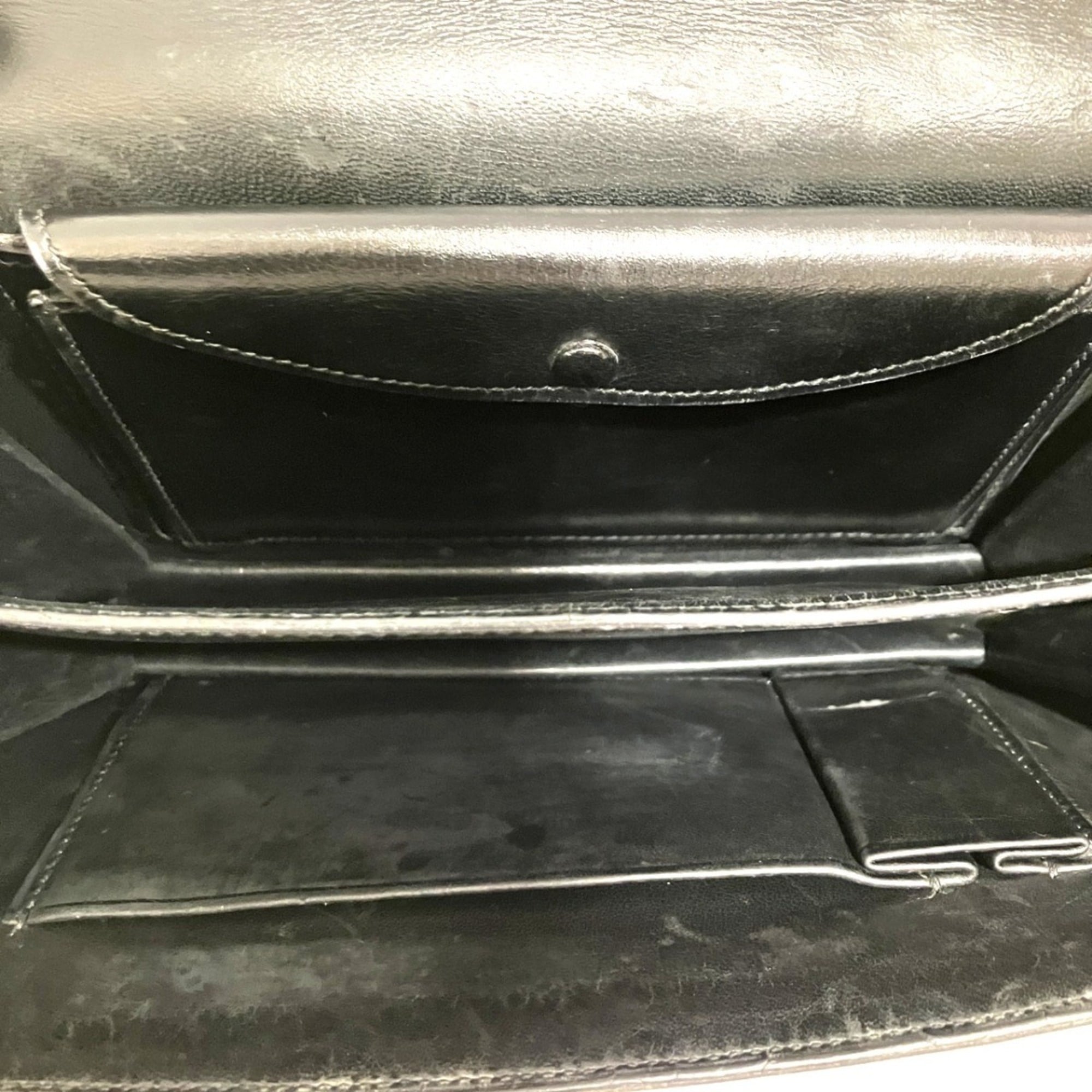 Hermes Piano Black Box Calf Leather Handbag (Pre-Owned)