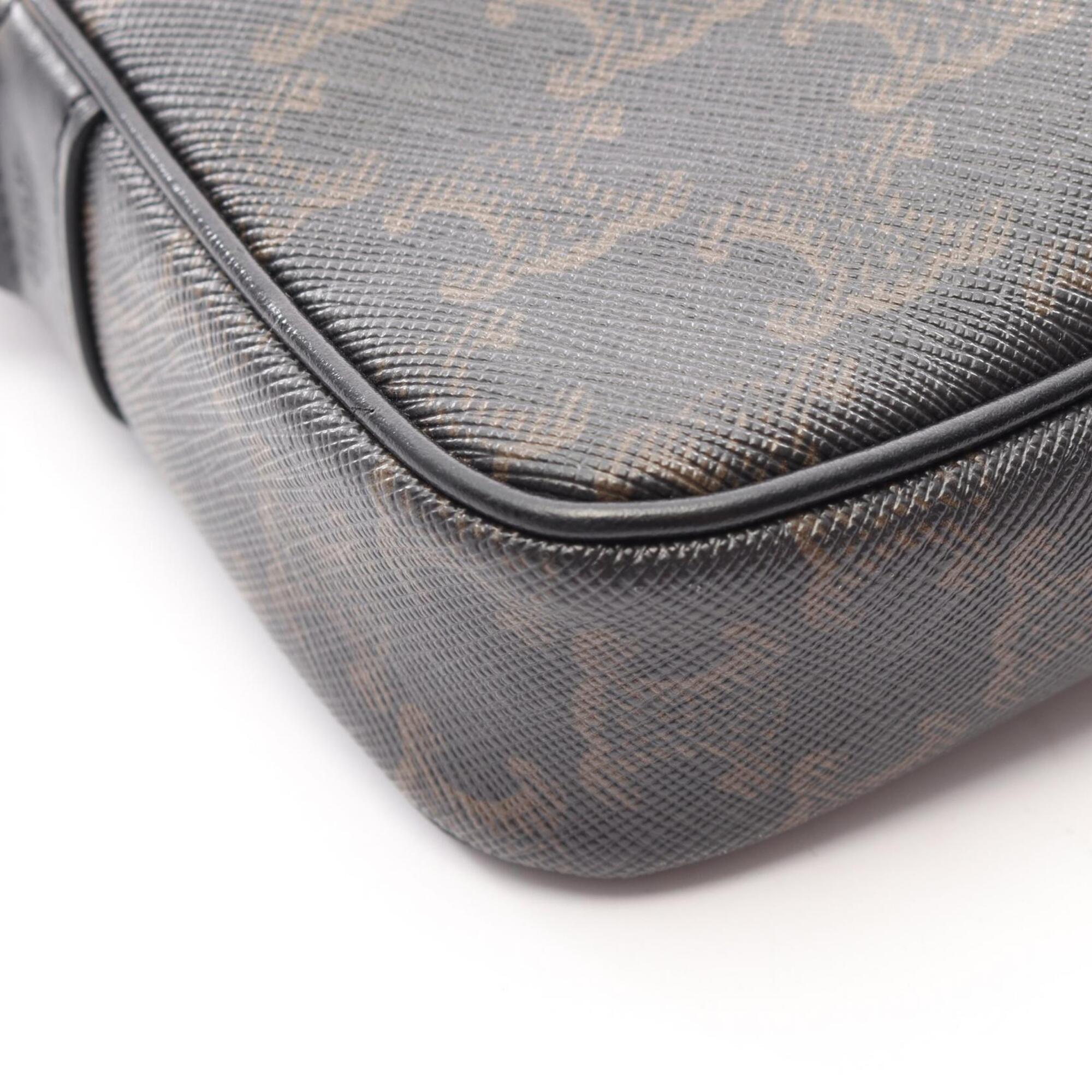 Celine Black Coated Canvas Pvc Leather Handbag Messenger Bag Shoulder Bag (Pre-Owned)