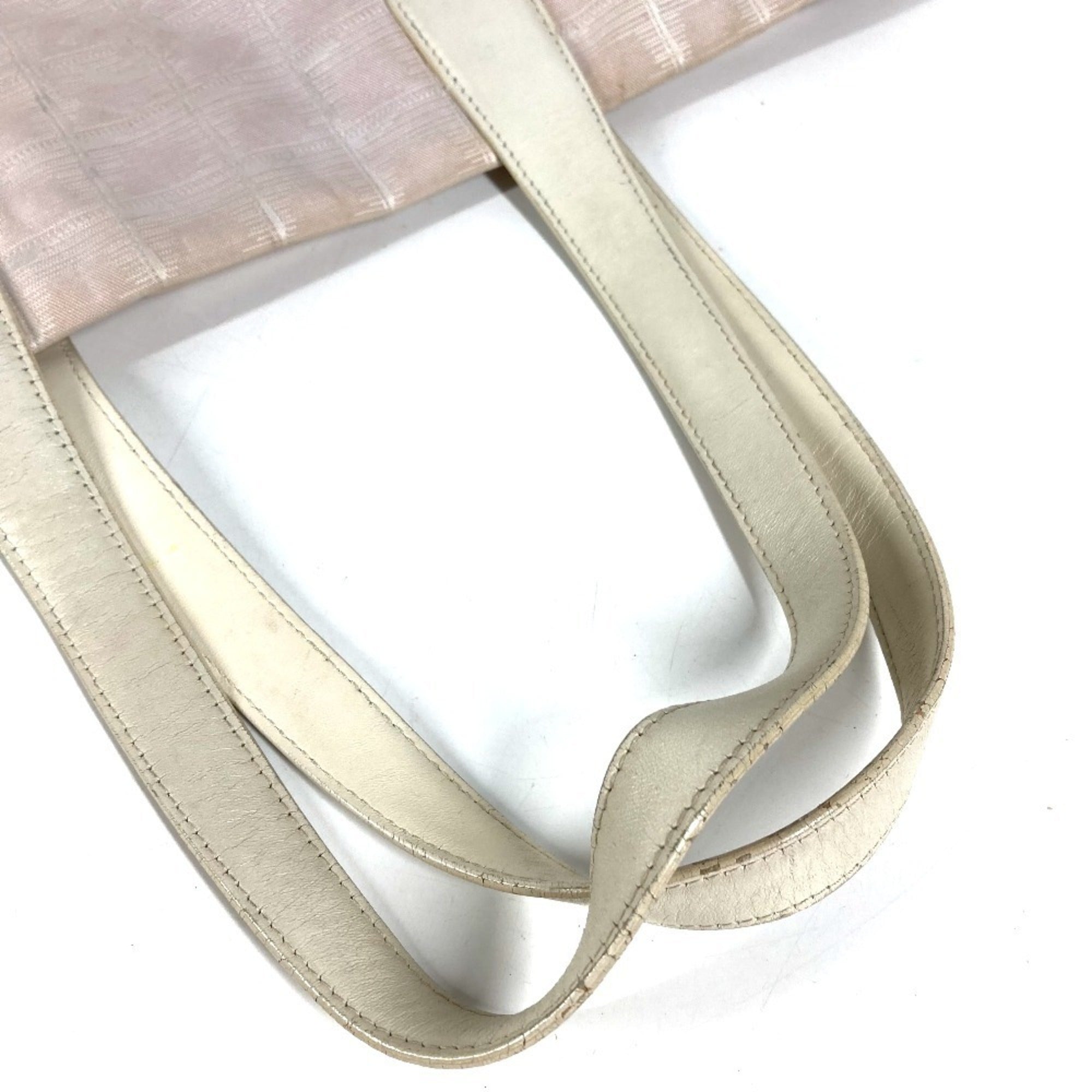 Chanel Beige Nylon Leather Tote Bag (Pre-Owned)