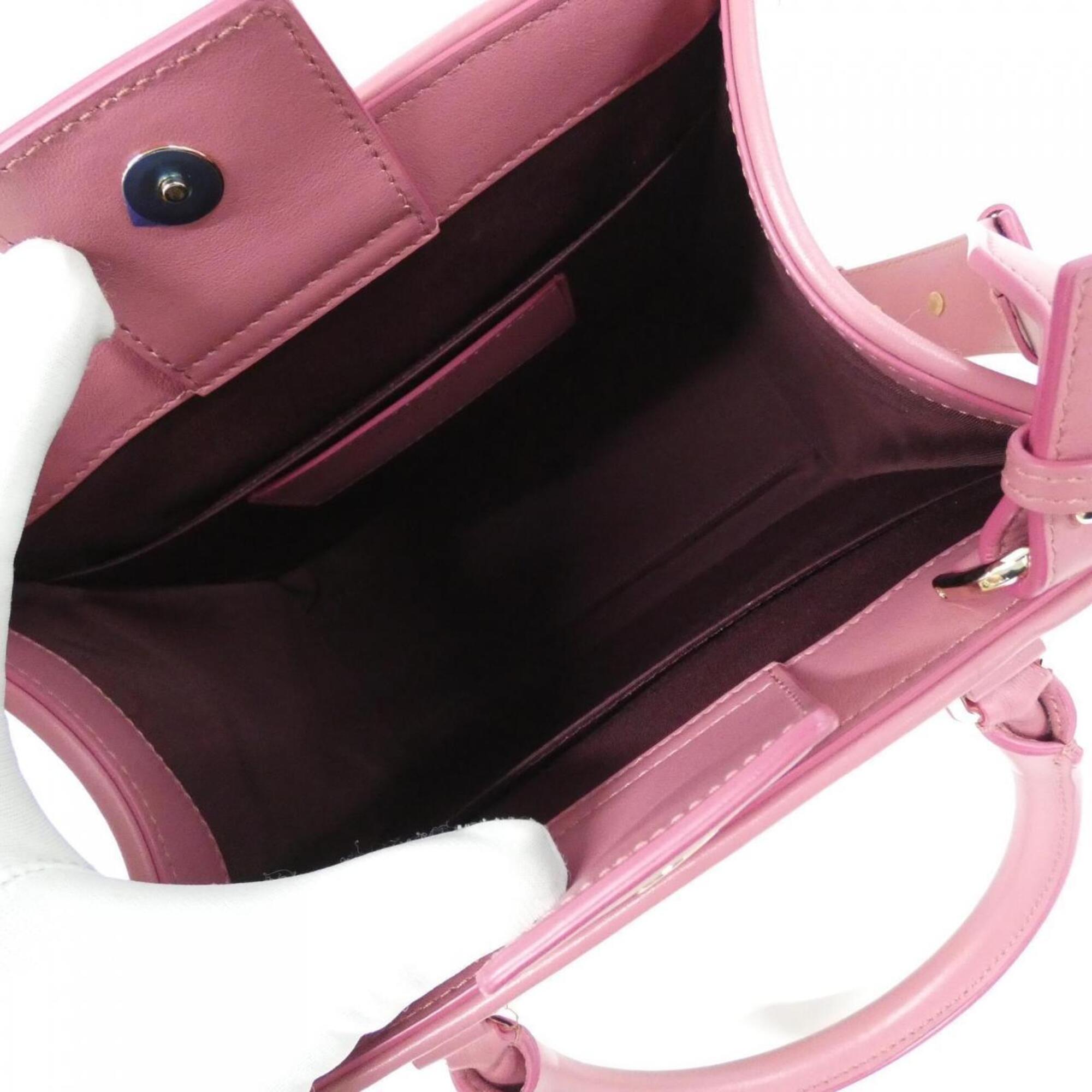 Bvlgari Beige Pink Canvas Handbag (Pre-Owned)