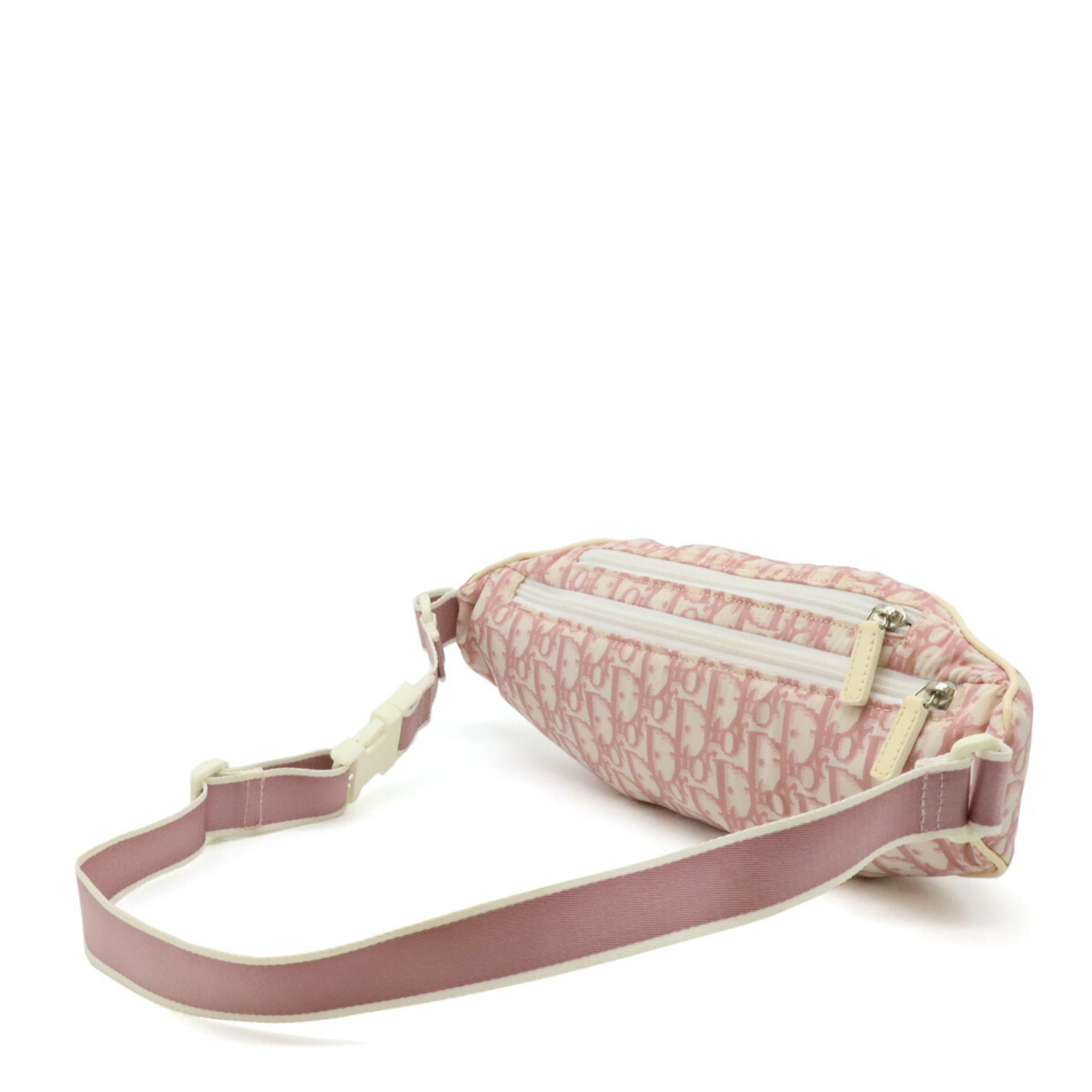 Christian Dior Pink White Nylon Patent Leather Fanny Pack Pouch (Pre-Owned)