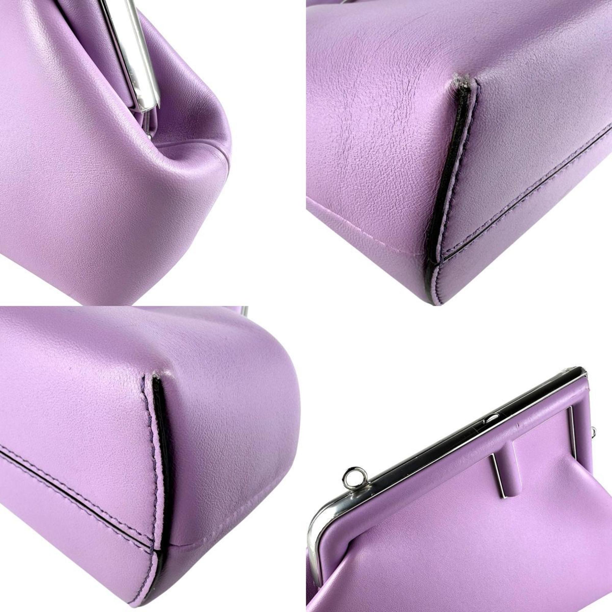 Fendi Light Purple Leather Clutch Bag Shoulder Bag (Pre-Owned)