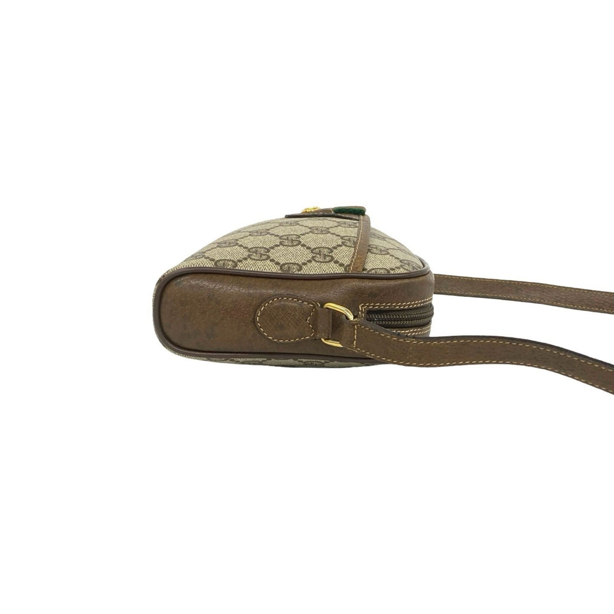 Gucci Brown Green Red Color Leather Pvc Pochette Shoulder Bag (Pre-Owned)