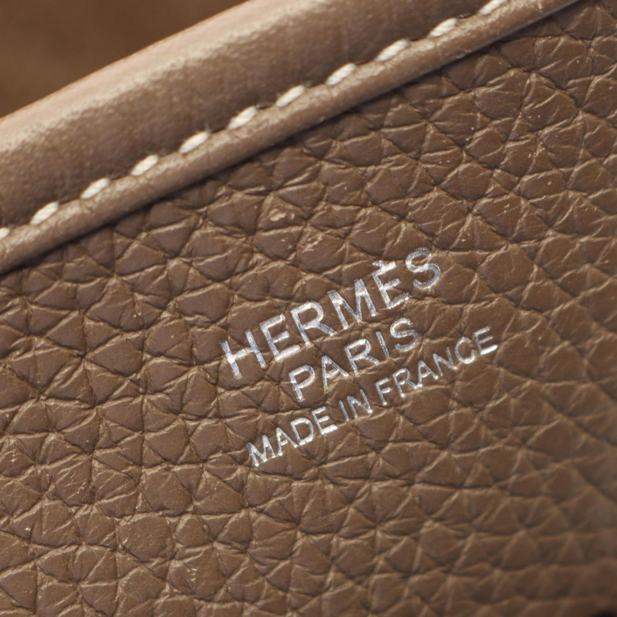Hermes Etoupe Gray Gray Taurillon Clemence Leather Handbag Shoulder Bag (Pre-Owned)