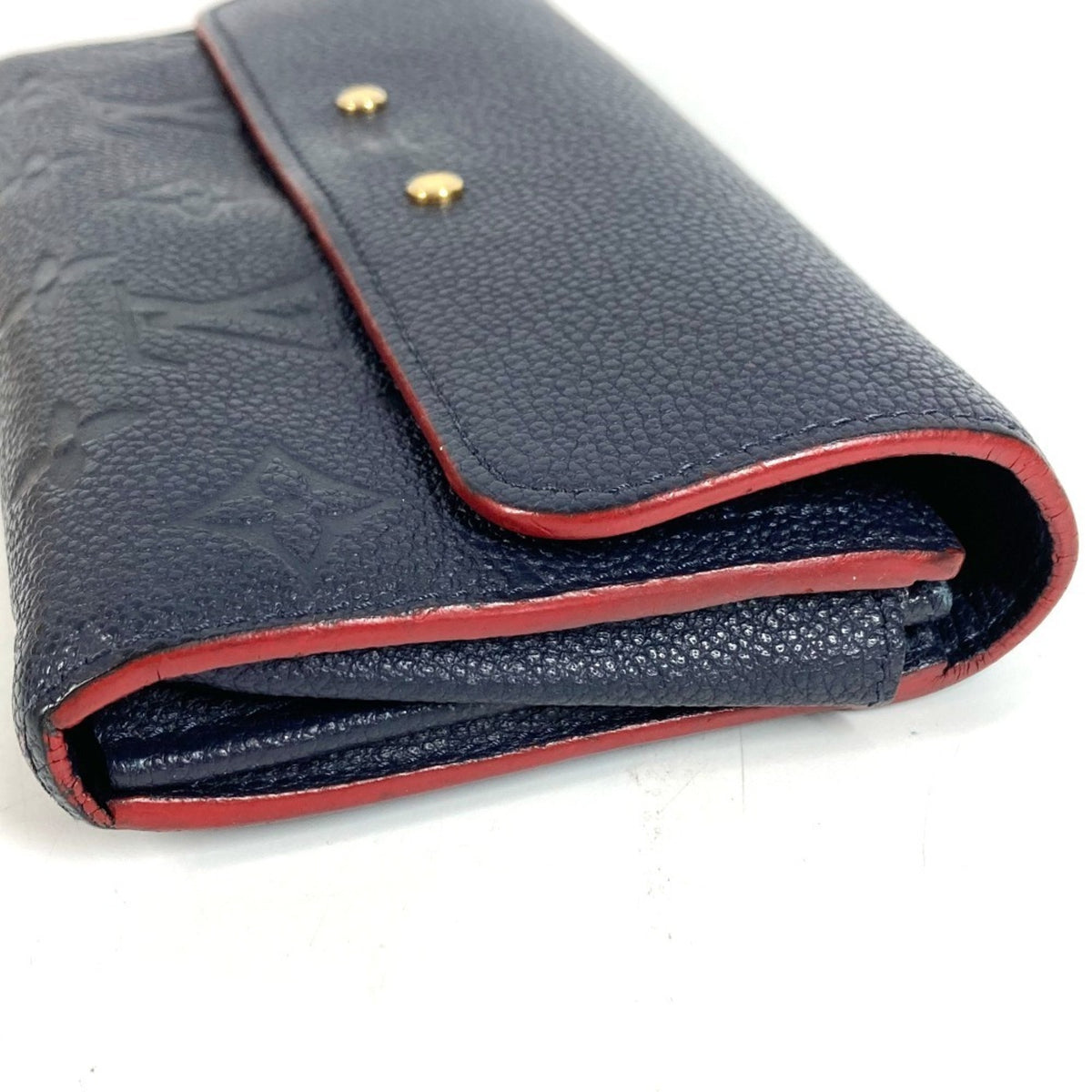 Louis Vuitton Galle Marine Rouge Navy Red Color Monogram Empreinte Long Bill Wallet (Bi-Fold) (Pre-Owned)