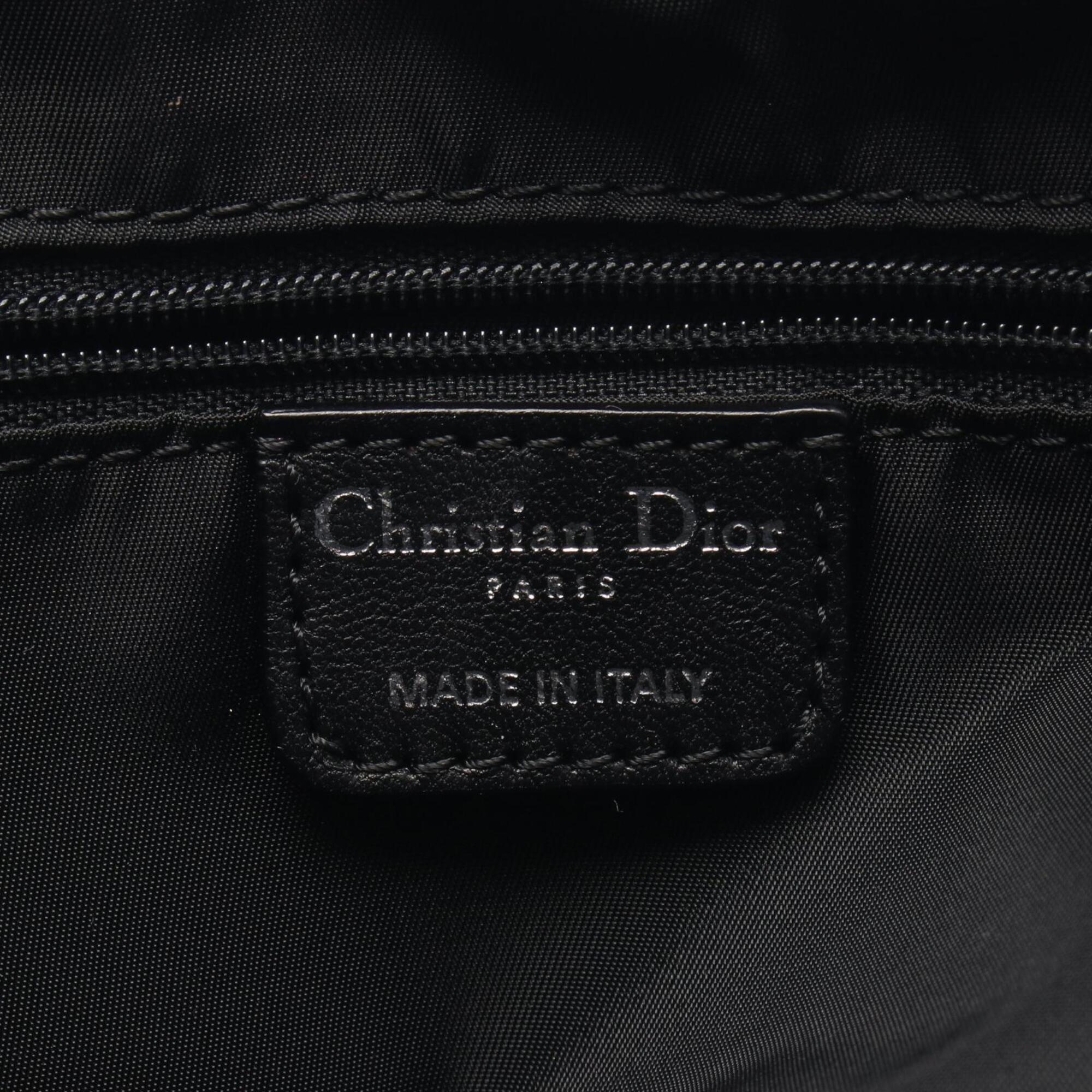 Christian Dior Black Canvas Leather Handbag Tote Bag (Pre-Owned)
