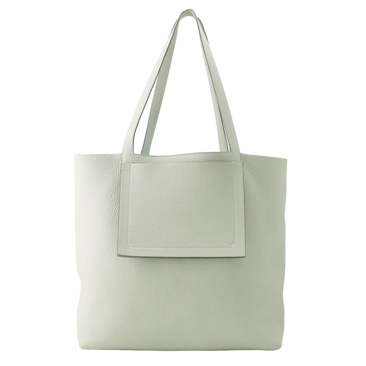Hermes Light Gray Light Green Taurillon Clemence Leather Handbag Tote Bag (Pre-Owned)