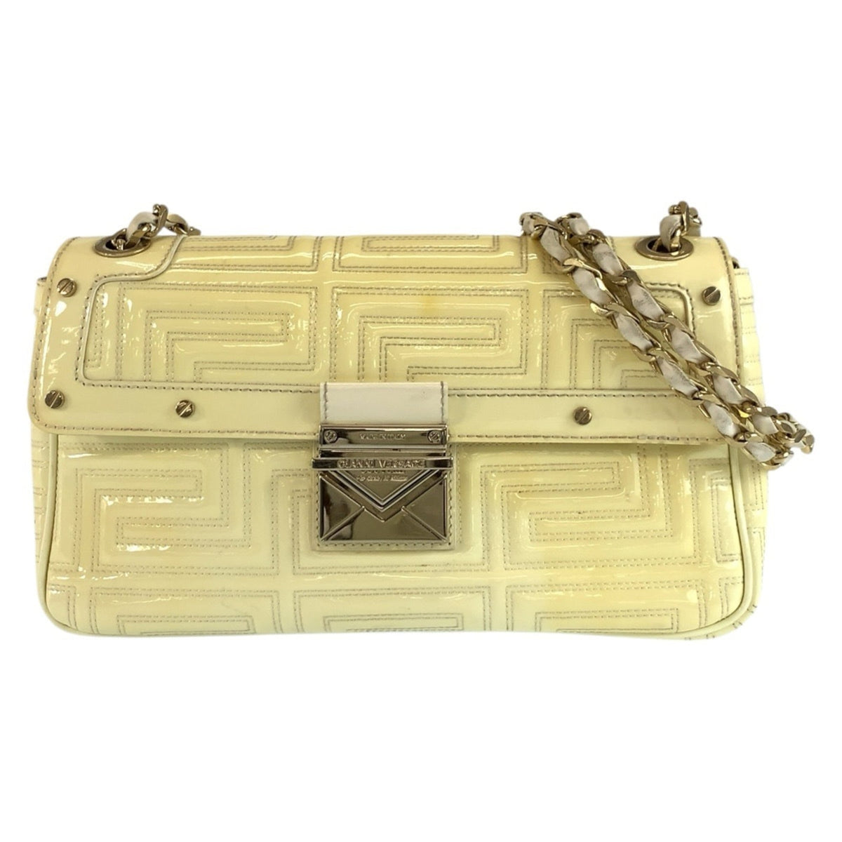 Versace Yellow Leather Pochette Shoulder Bag (Pre-Owned)