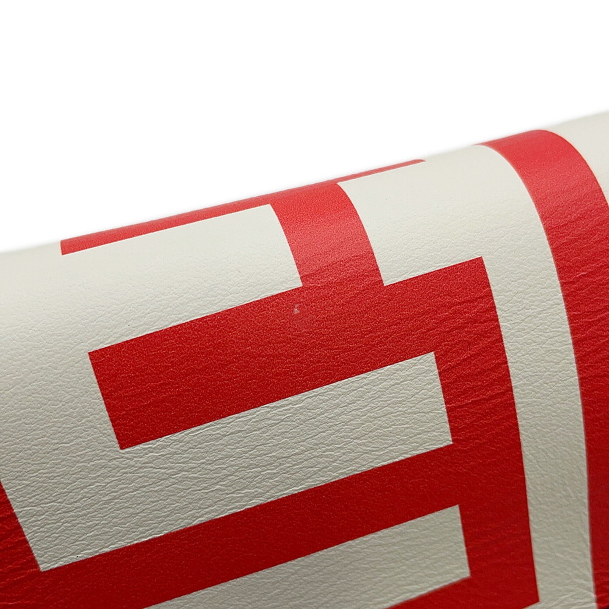 Fendi Red Color White Leather Handbag (Pre-Owned)