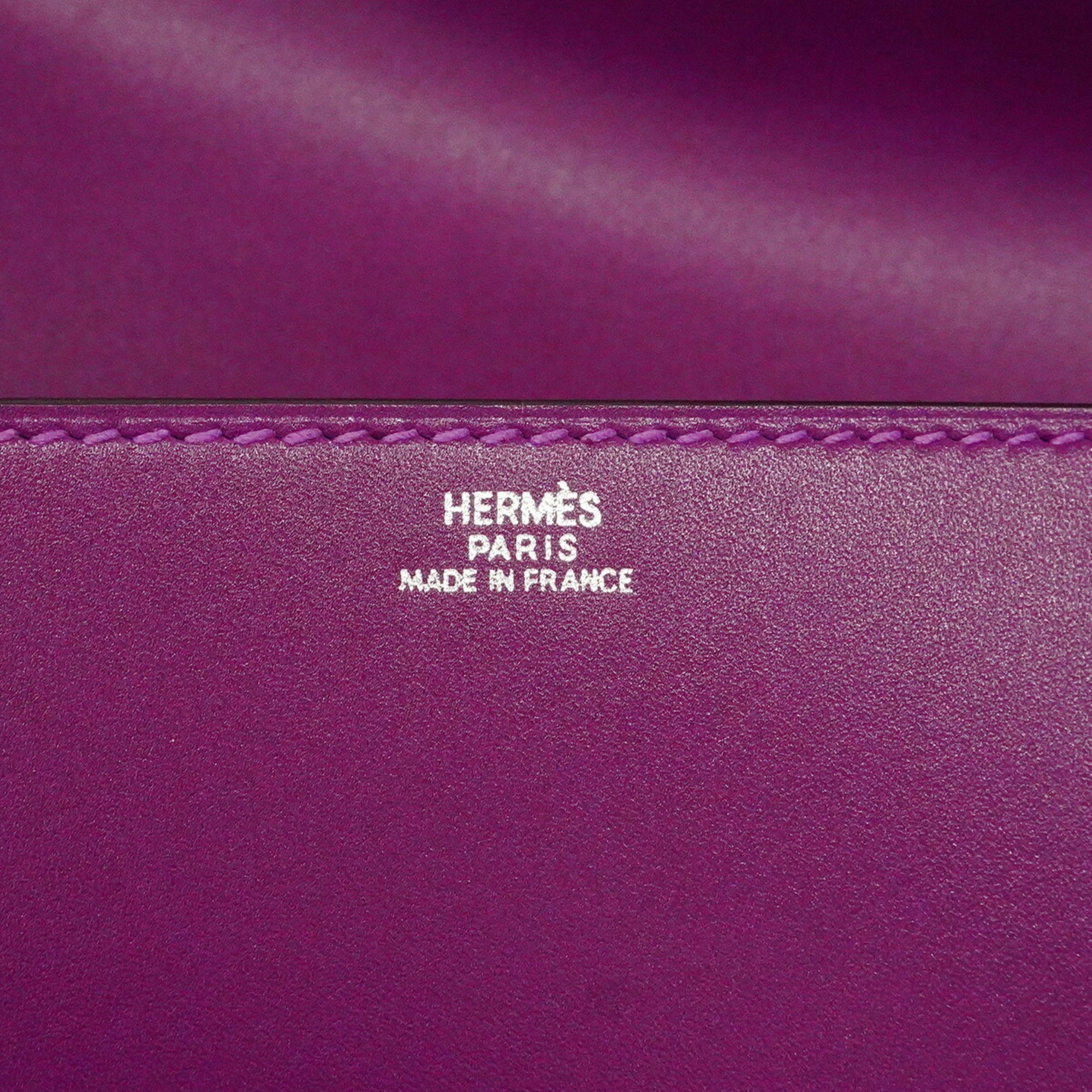 Hermes Violet Tadelakt Leather Clutch Bag (Pre-Owned)