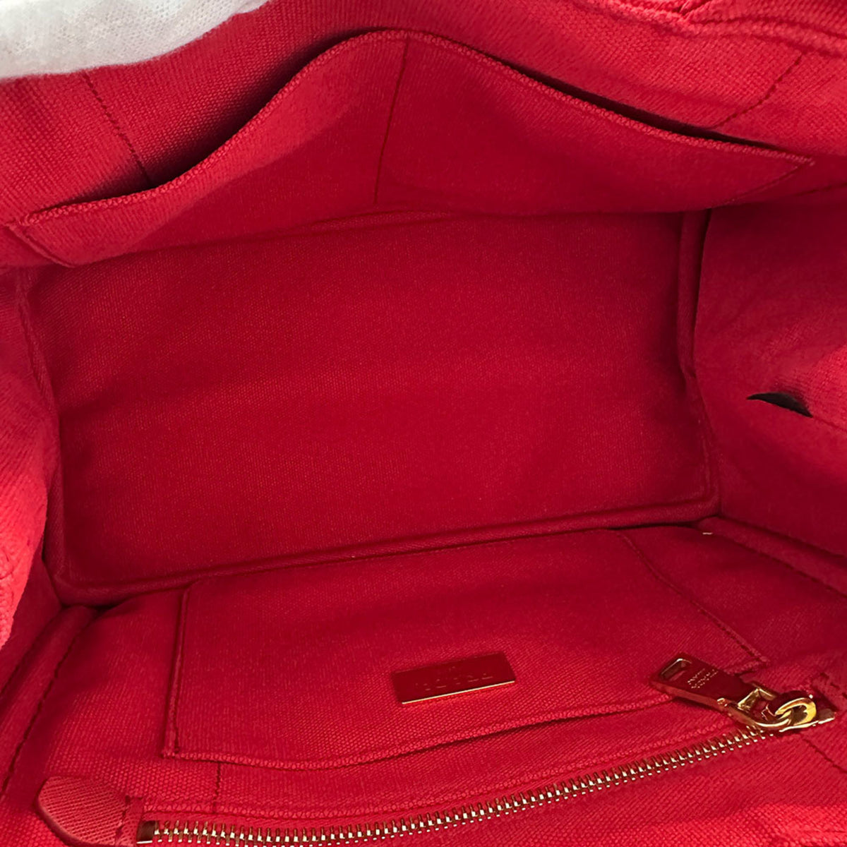 Prada Red Color Canvas Handbag Shoulder Bag (Pre-Owned)