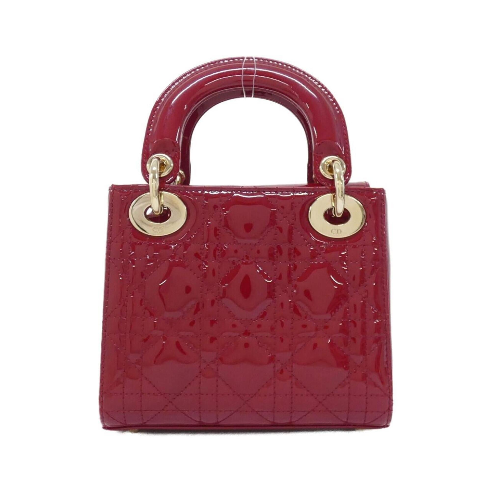 Christian Dior Lady Dior Cherry Red Leather Handbag (Pre-Owned)