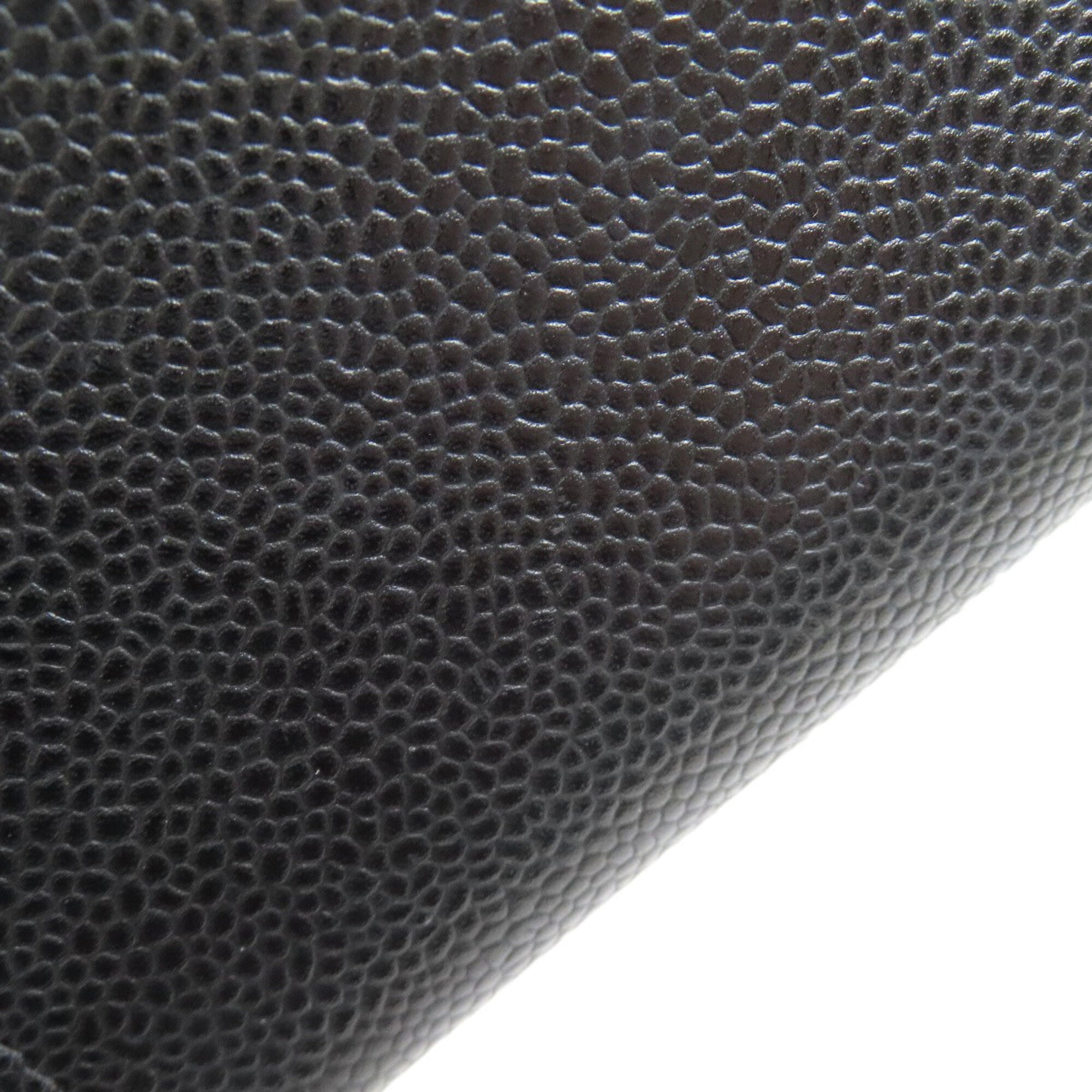 Chanel Black Grained Calfskin Long Wallet (Bi-Fold) (Pre-Owned)