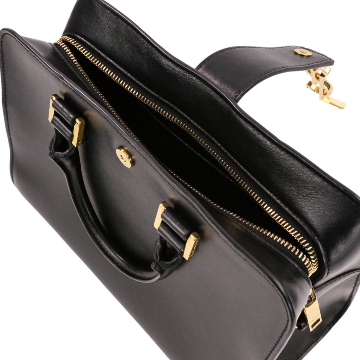 Yves Saint Laurent Black Leather Handbag Shoulder Bag (Pre-Owned)